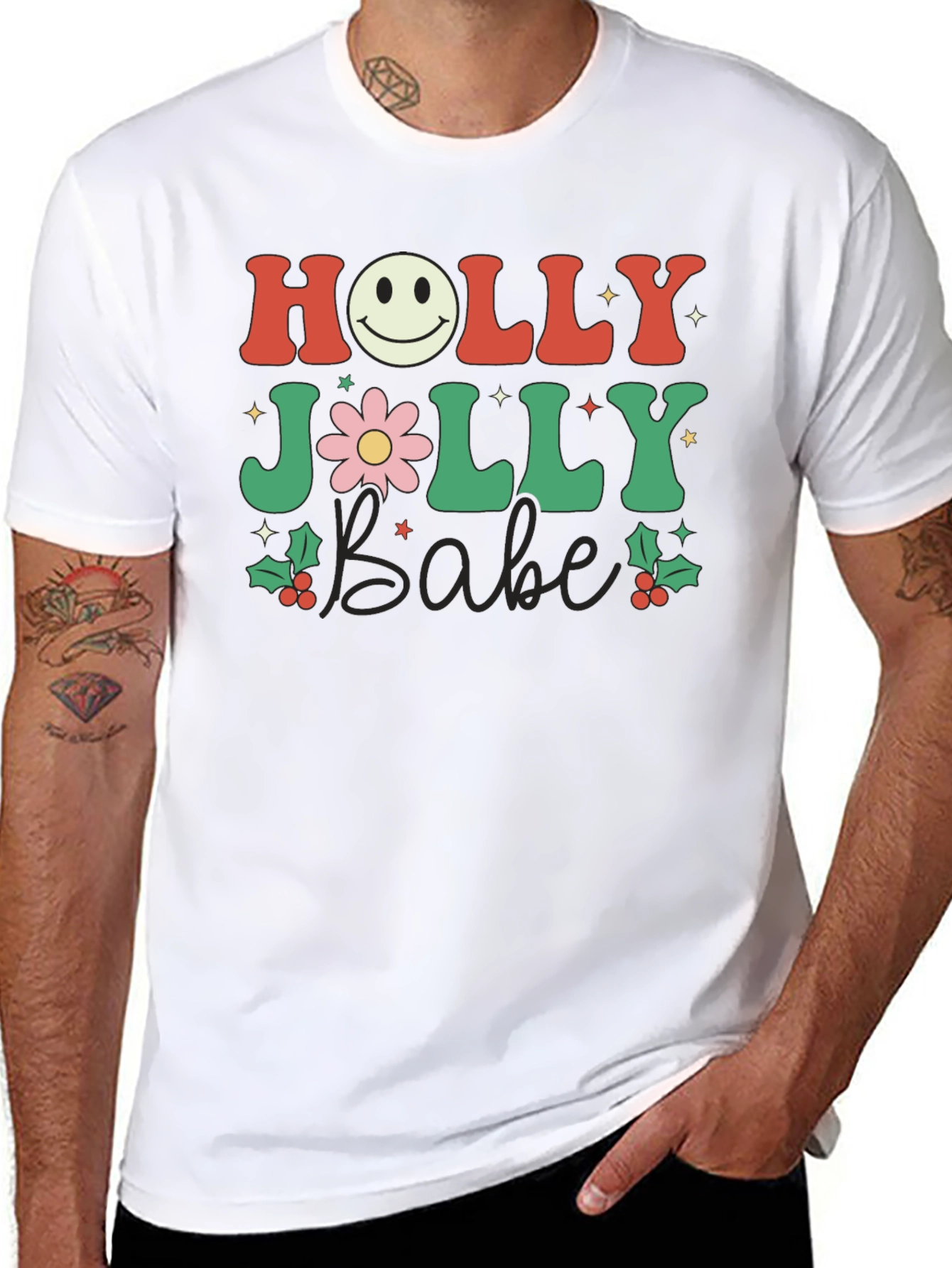 Holly Jolly Babe Retro Graphic Tee - 8