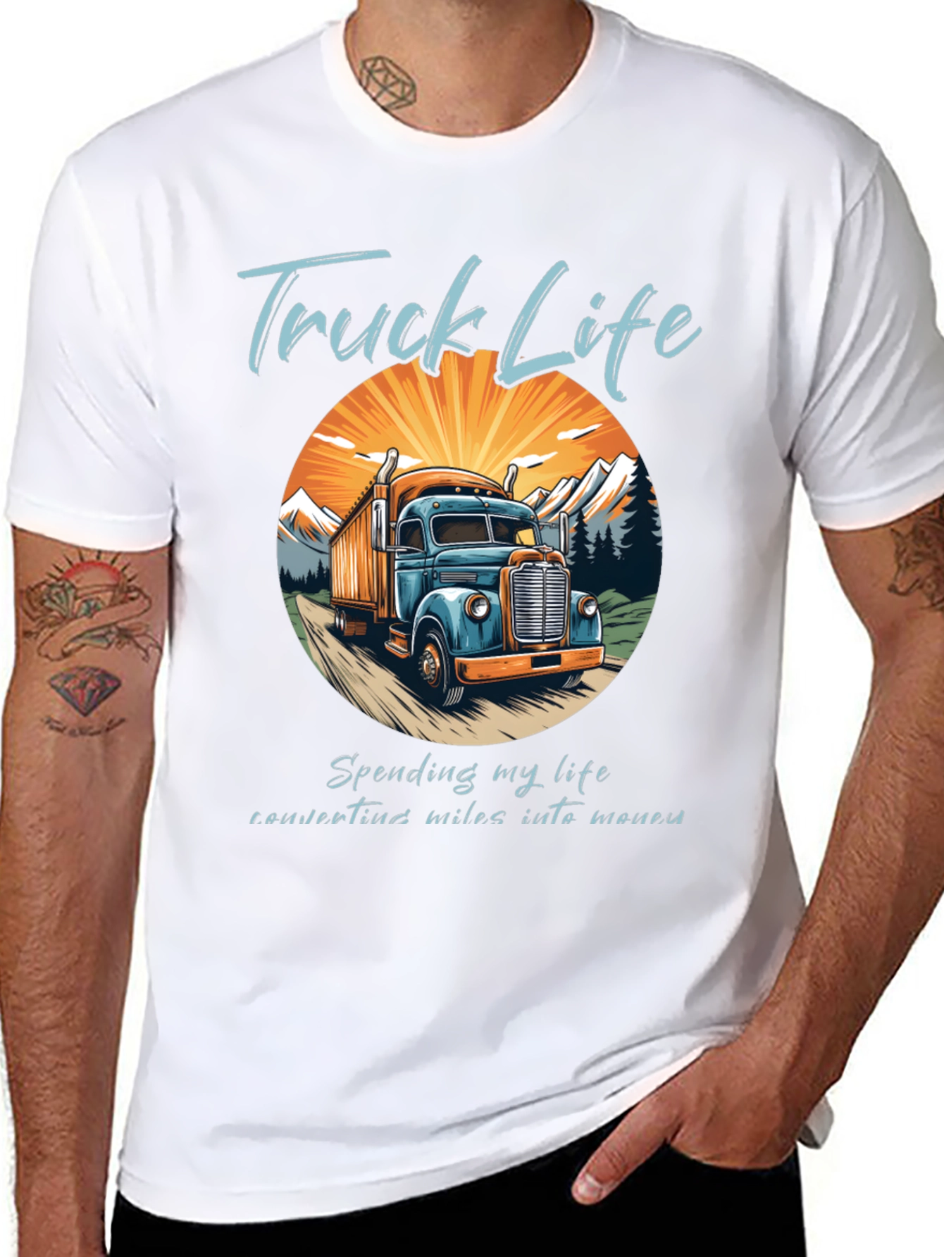 Black Truck Life Tee - Convert Miles Into Money view 8