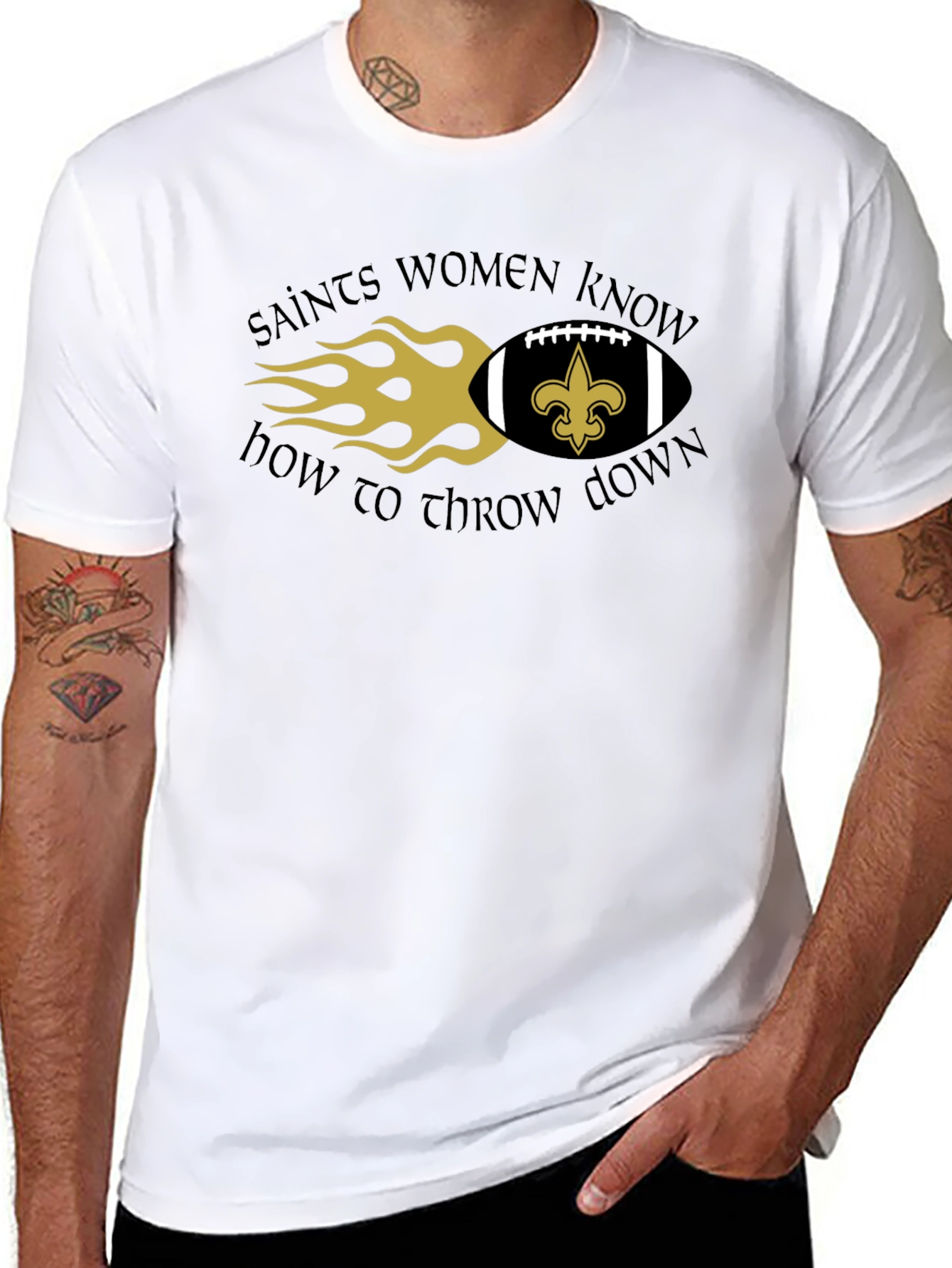 Black Saints Women Know How to Throw Down T-Shirt view 8