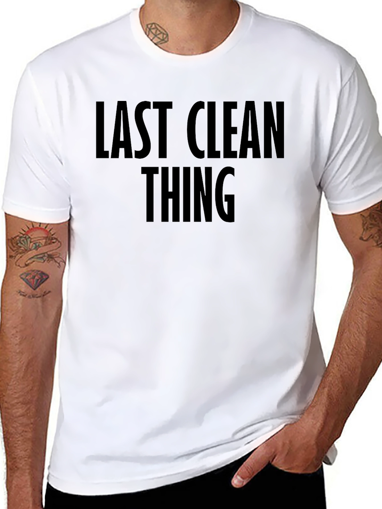 Black Last Clean Thing Graphic Tee - Black Unisex T-Shirt view 8