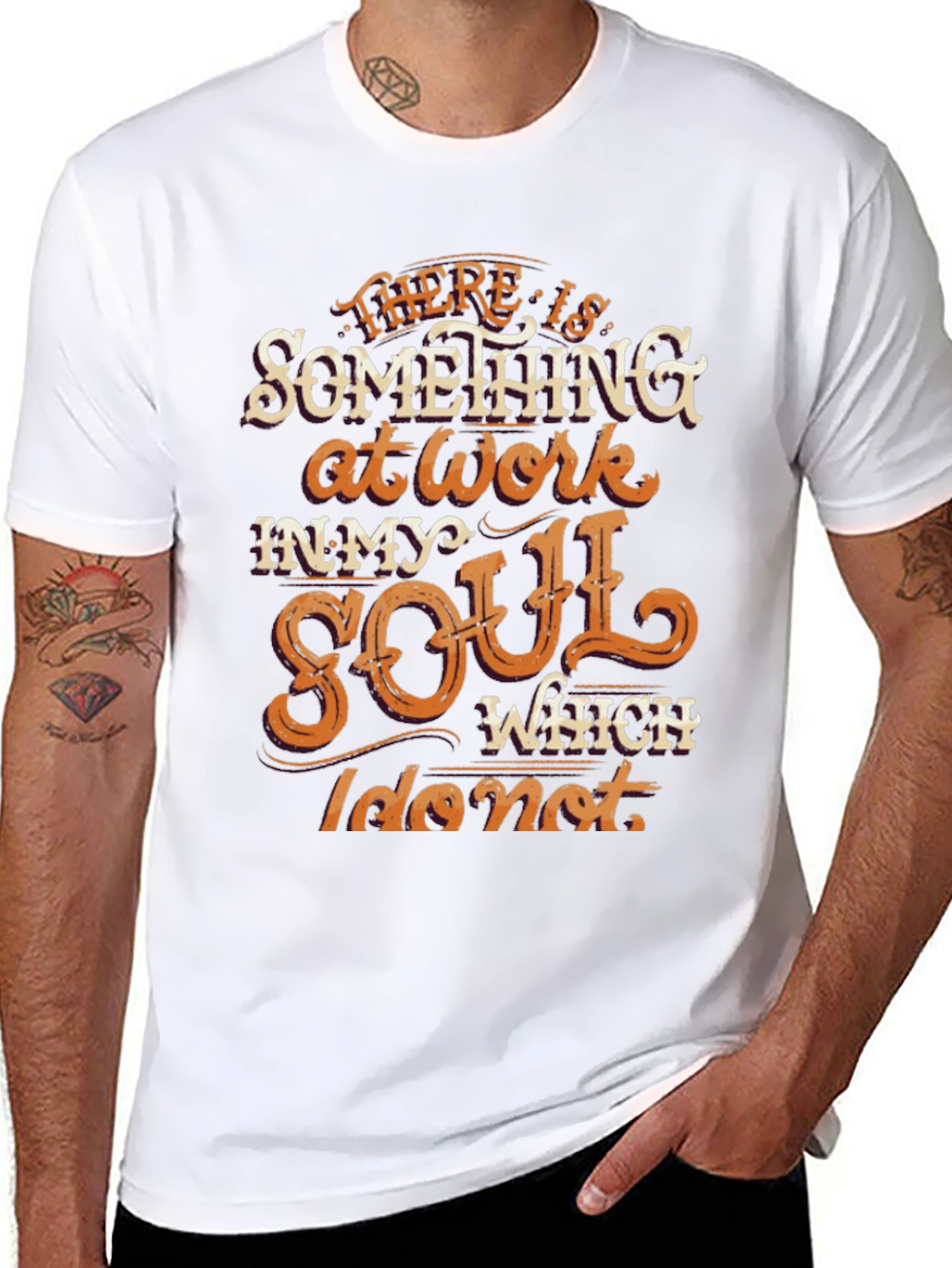 Black Soulful Graphic Tee - Inspiring Message T-Shirt view 8