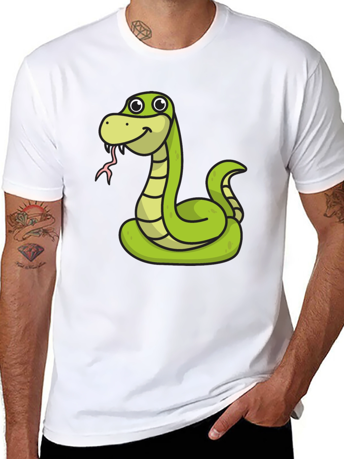 Black Snake Cartoon Graphic Tee view 8