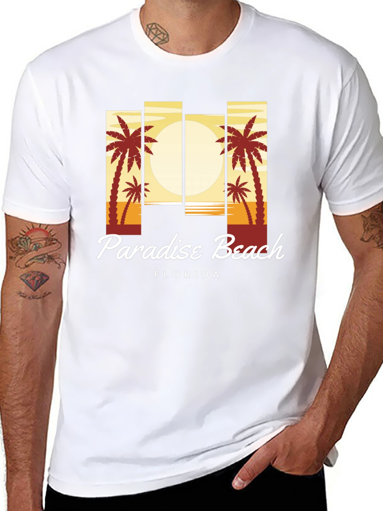 Black Paradise Beach Florida T-Shirt view 8