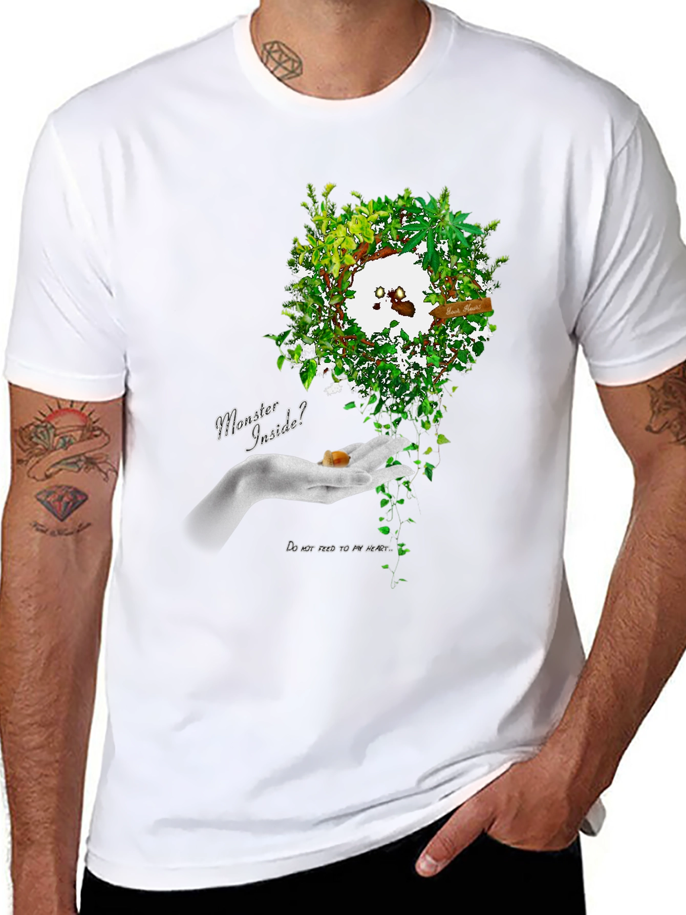 Black Monster Inside Graphic Tee - Unique Artistic Design view 8