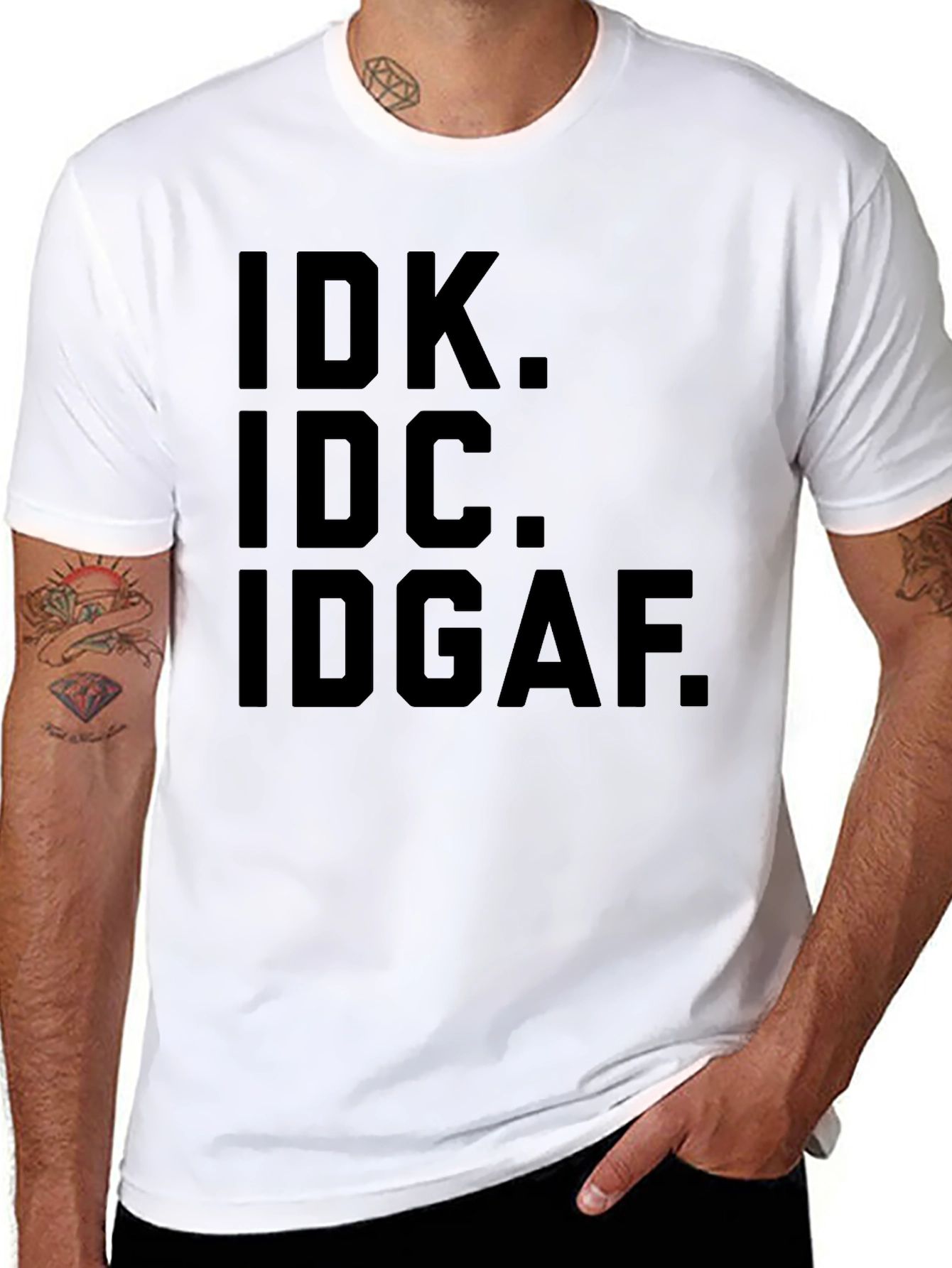 Black IDK IDC IDGAF Graphic Tee - Express Yourself! view 8