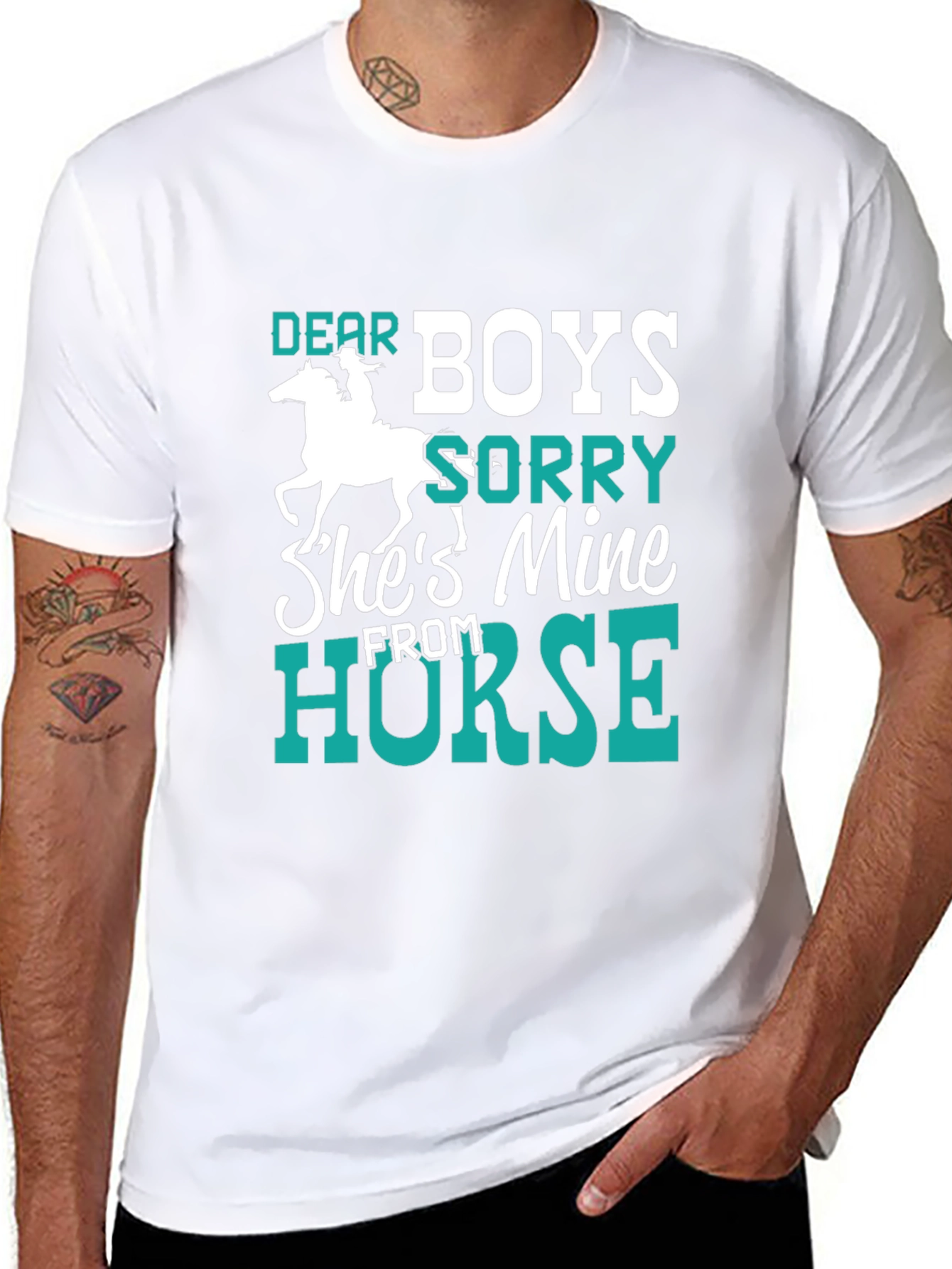 Black Dear Boys Horse Lover T-Shirt view 8