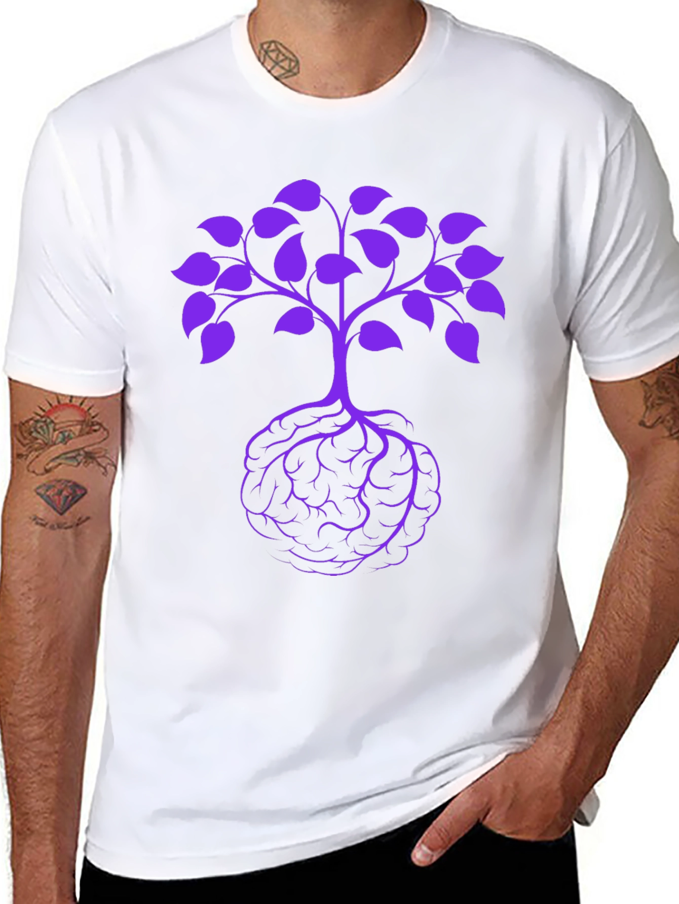 Black Brain Tree Graphic Tee - Unisex view 8