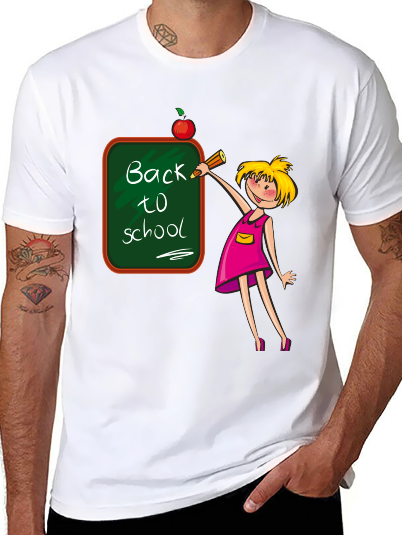 Black Back to School Teacher T-Shirt view 8