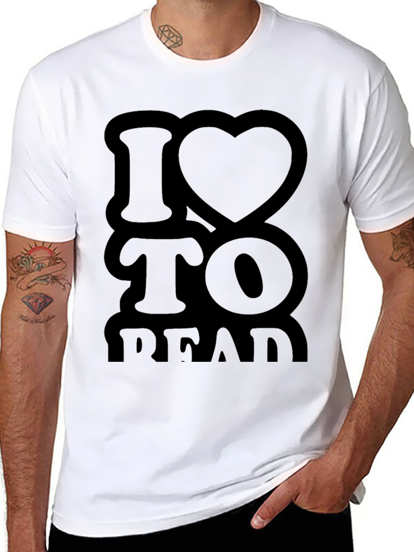 Black I Heart to Read Black T-Shirt view 8