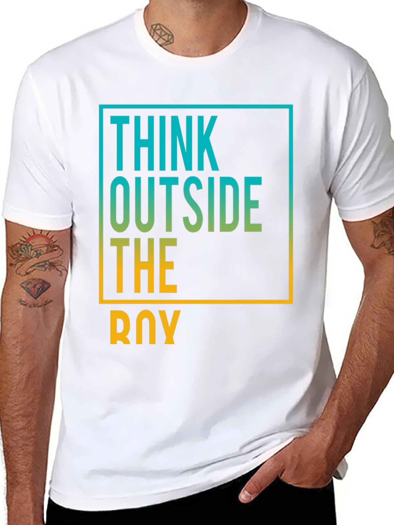 Black Think Outside The Box Graphic Tee view 8
