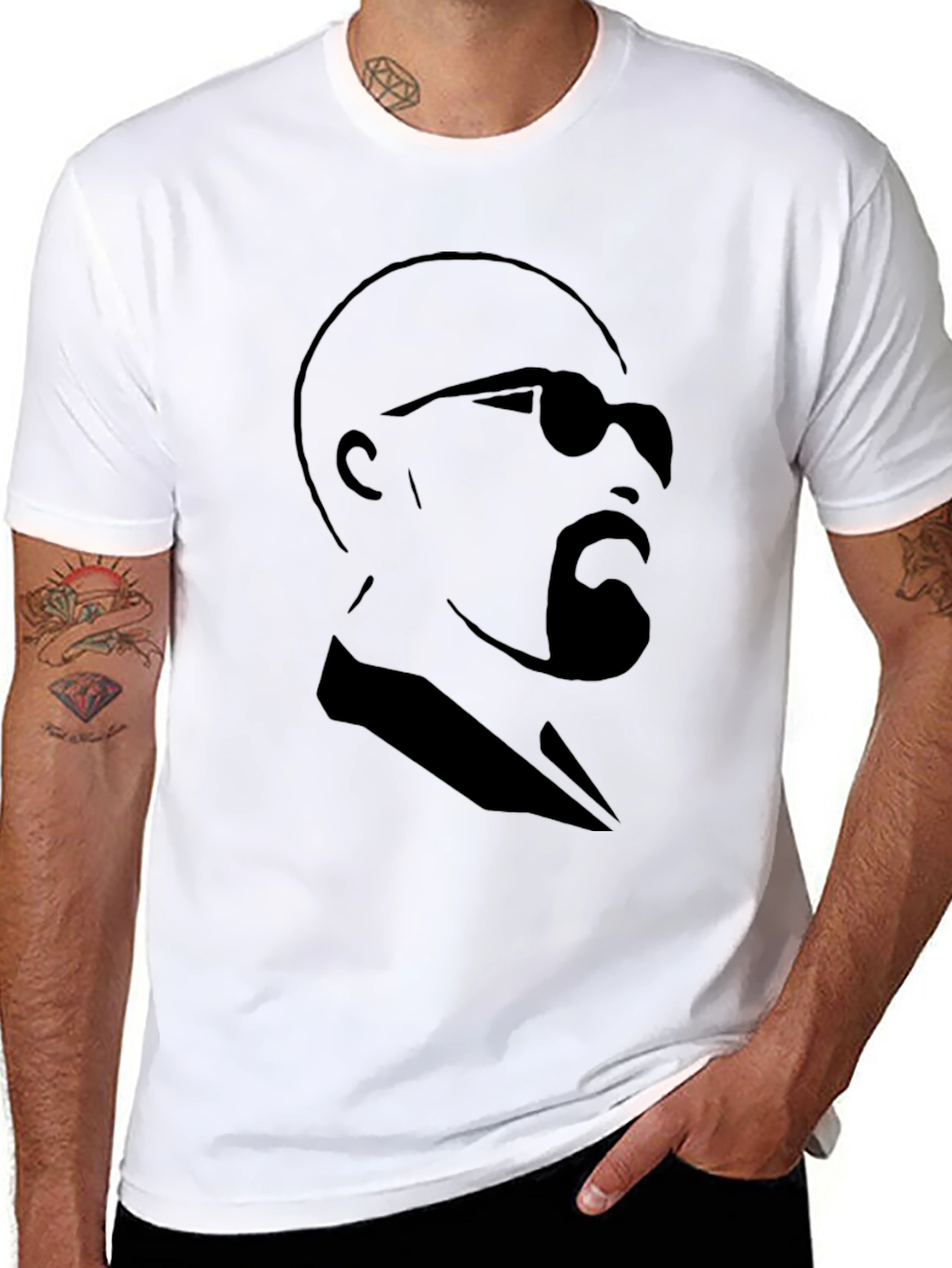 Black Cool Shade Graphic Tee - Mens Black T-Shirt view 8