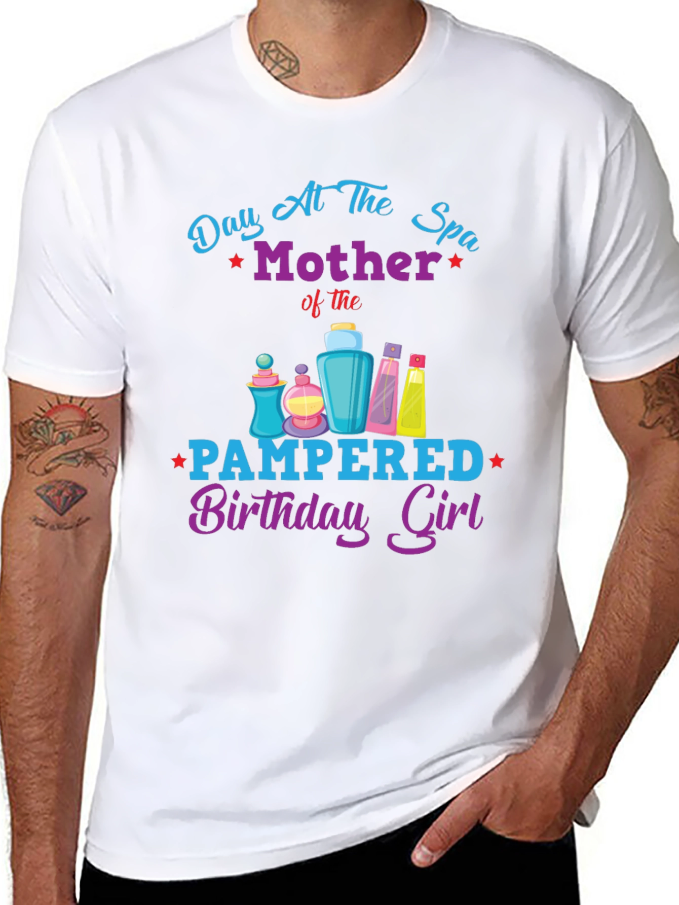 Black Mother's Day Spa Birthday Girl Graphic Tee view 8