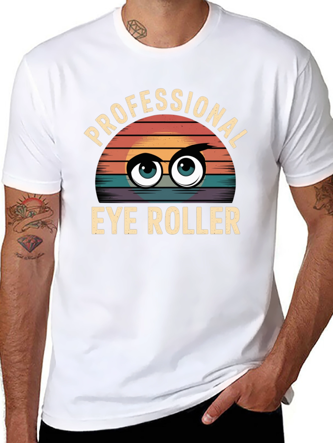 Black Professional Eye Roller T-Shirt view 8