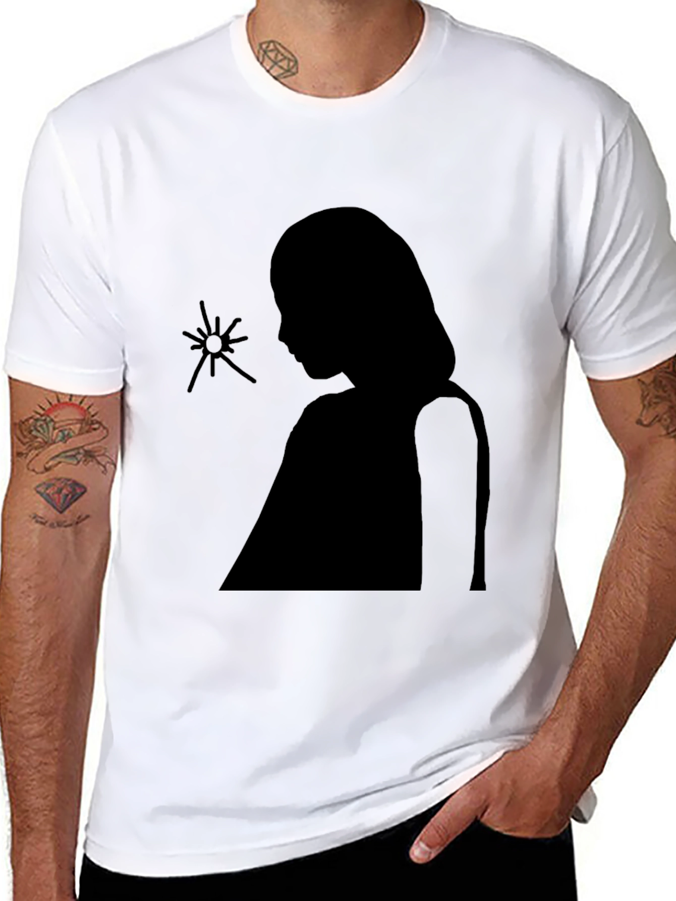 Black Silhouette Graphic Black Tee view 8