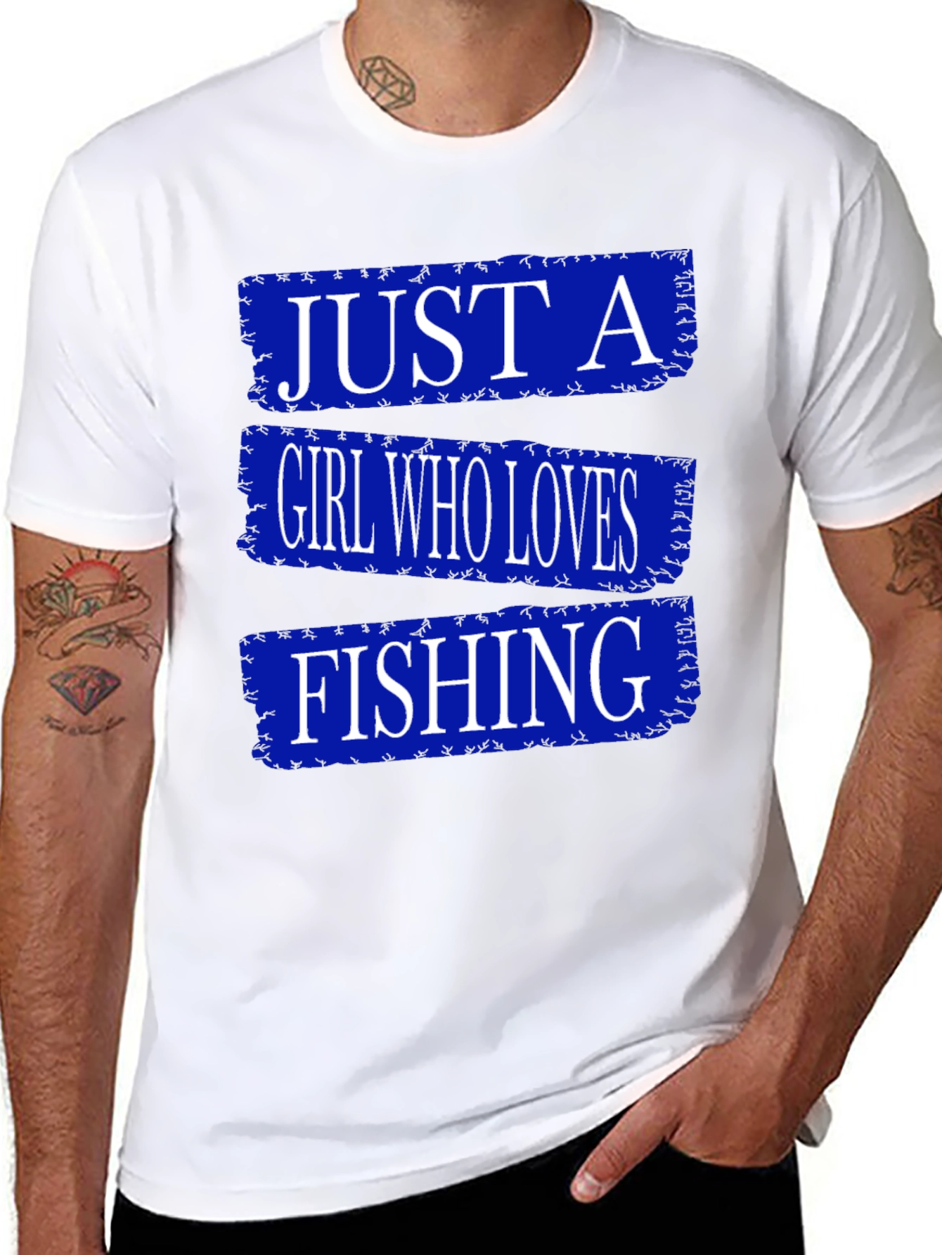 Black Just A Girl Who Loves Fishing T-Shirt view 8