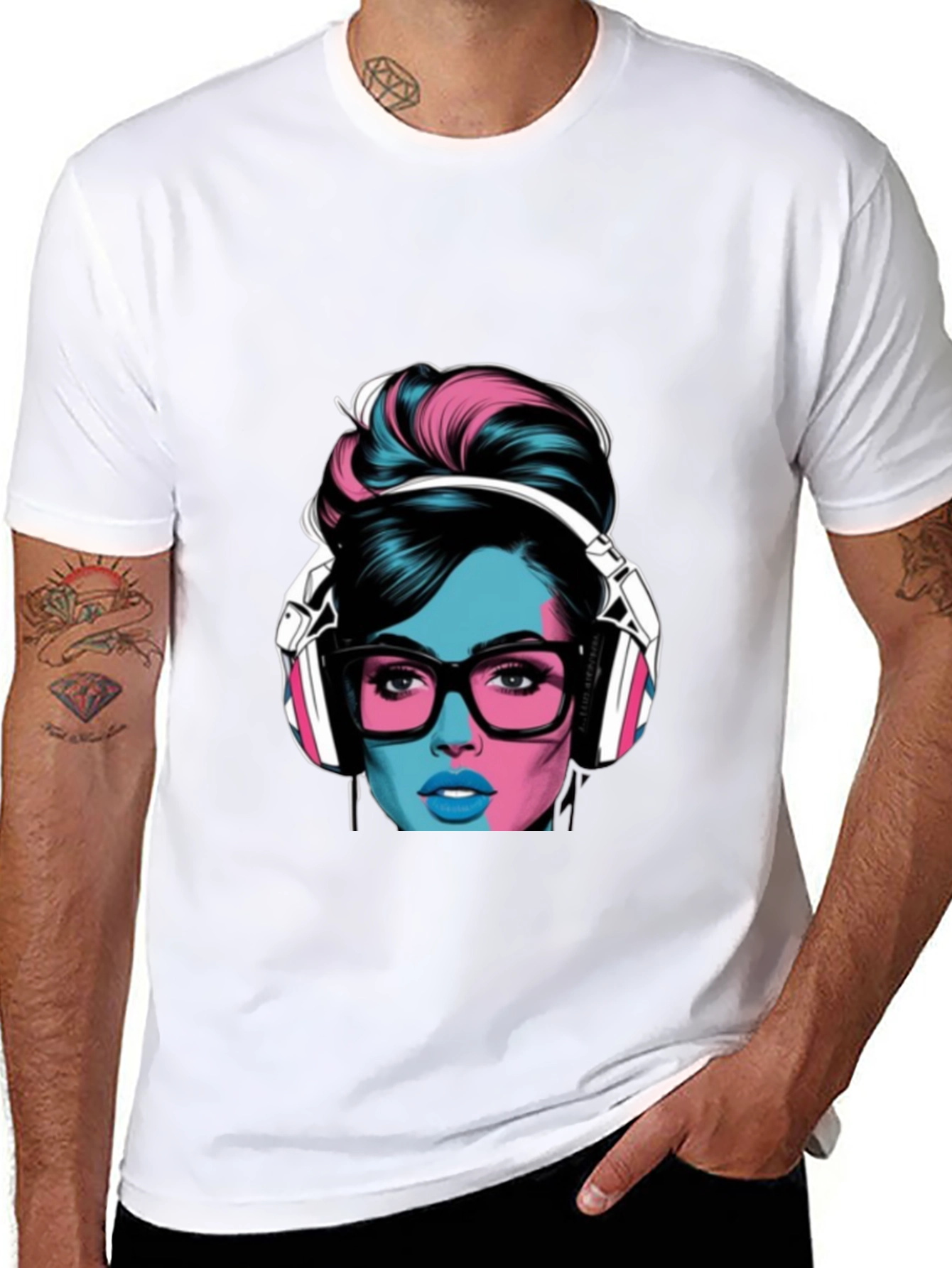 Black Vaporwave Woman T-Shirt view 8