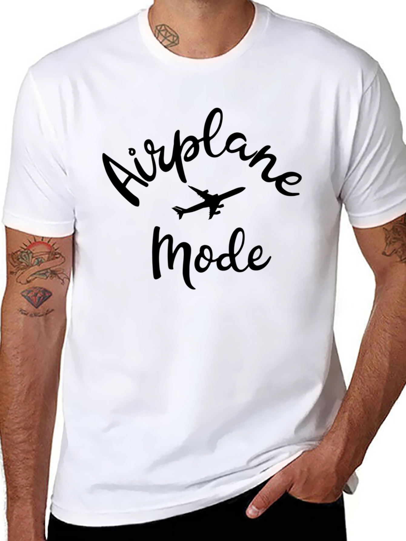 Black Airplane Mode Black T-Shirt view 8