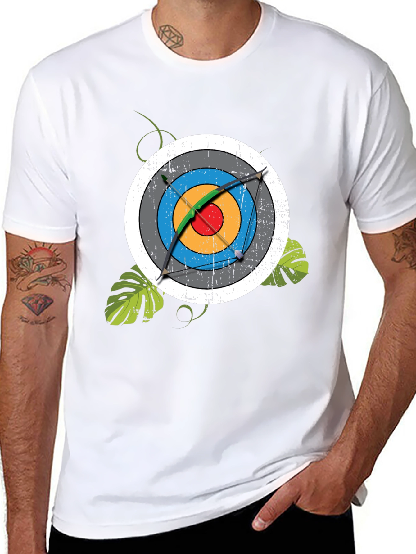 Black Archery Target Graphic Tee - Men's Black T-Shirt view 8