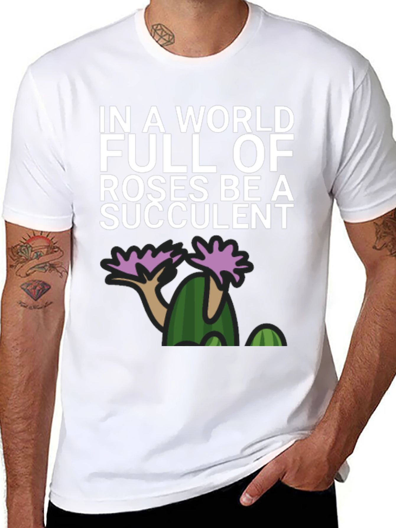Black Be a Succulent Graphic T-Shirt view 8