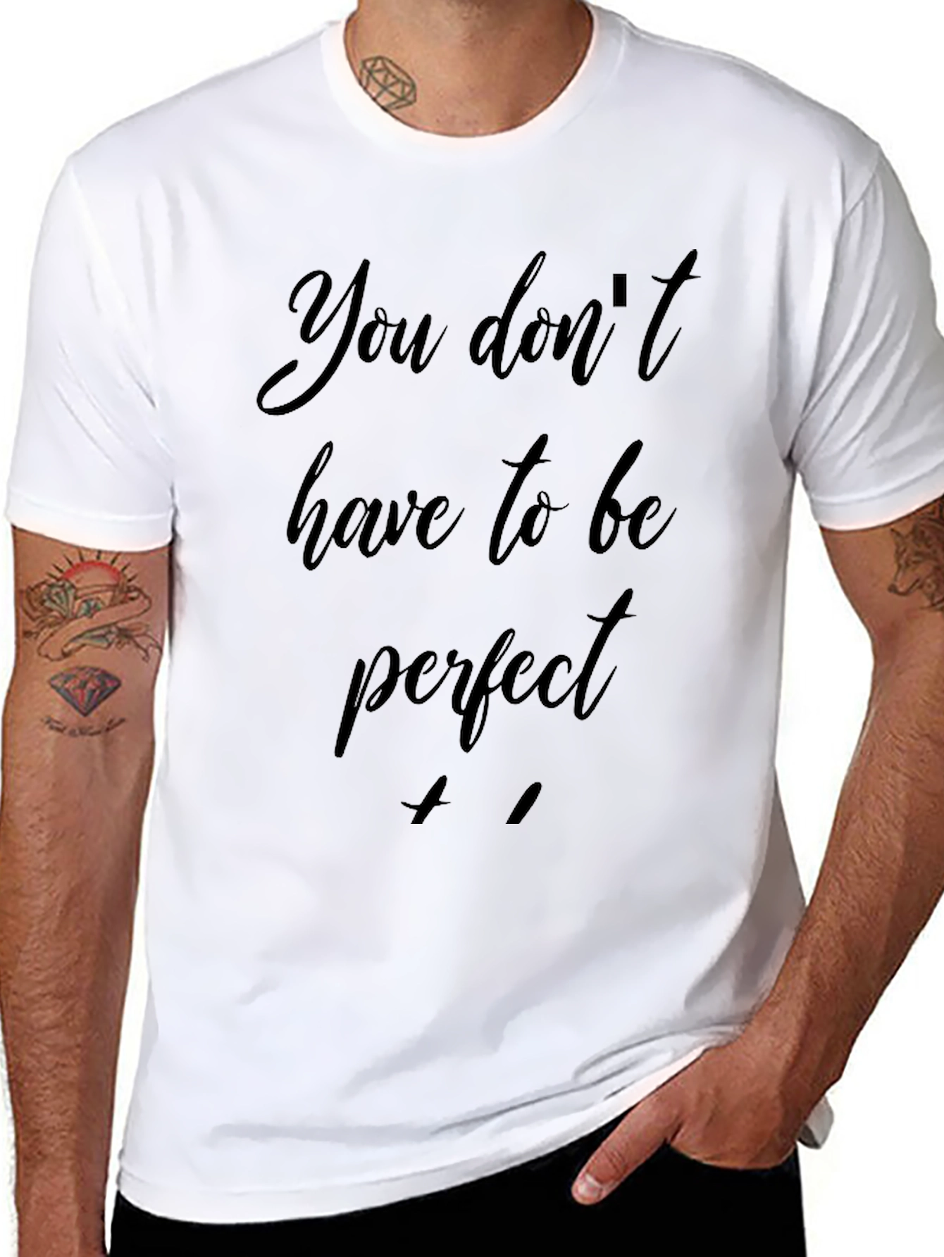 Black Inspirational Graphic Tee - Be Imperfect view 8