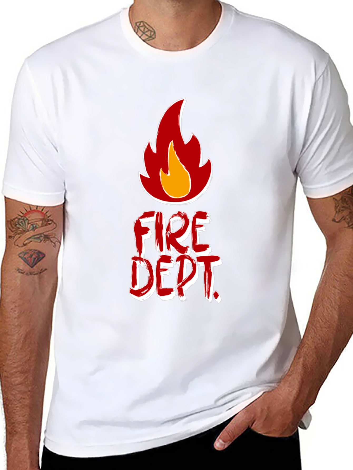 Black Fire Dept. T-Shirt - Bold Graphic Tee for Firefighters view 8