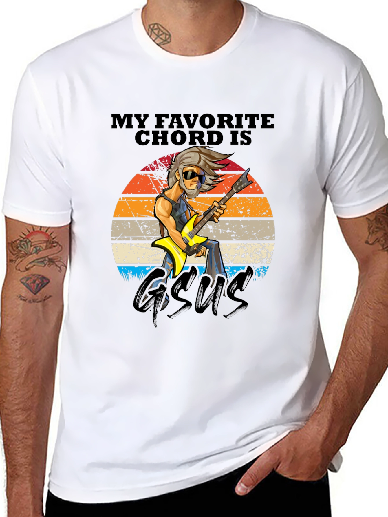 Black My Favorite Chord is GSUS Black T-Shirt view 8