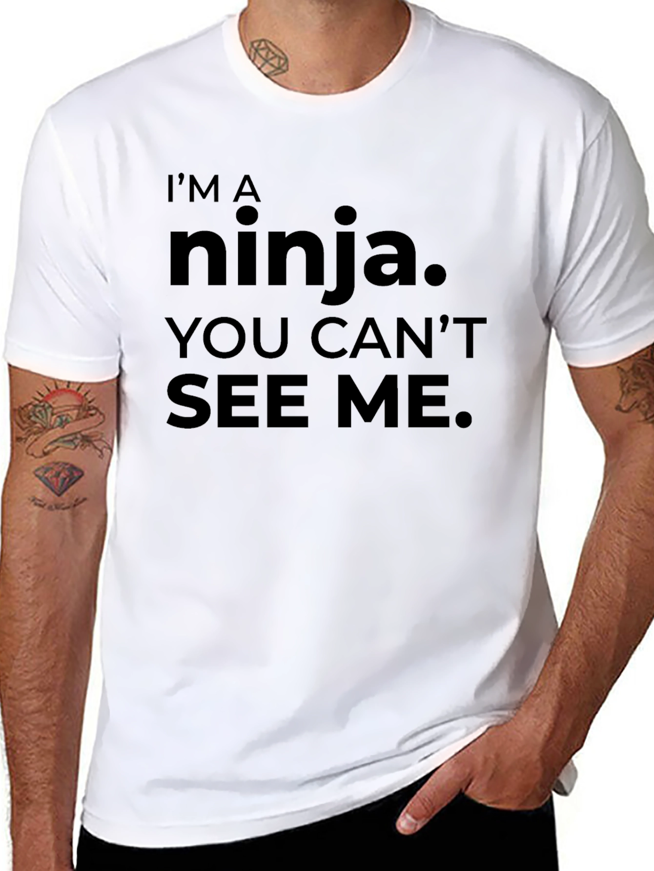 Black I'm A Ninja Graphic T-Shirt - You Can't See Me view 8