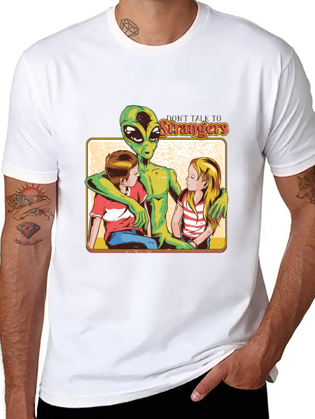 Black Don't Talk to Strangers Alien T-Shirt view 8