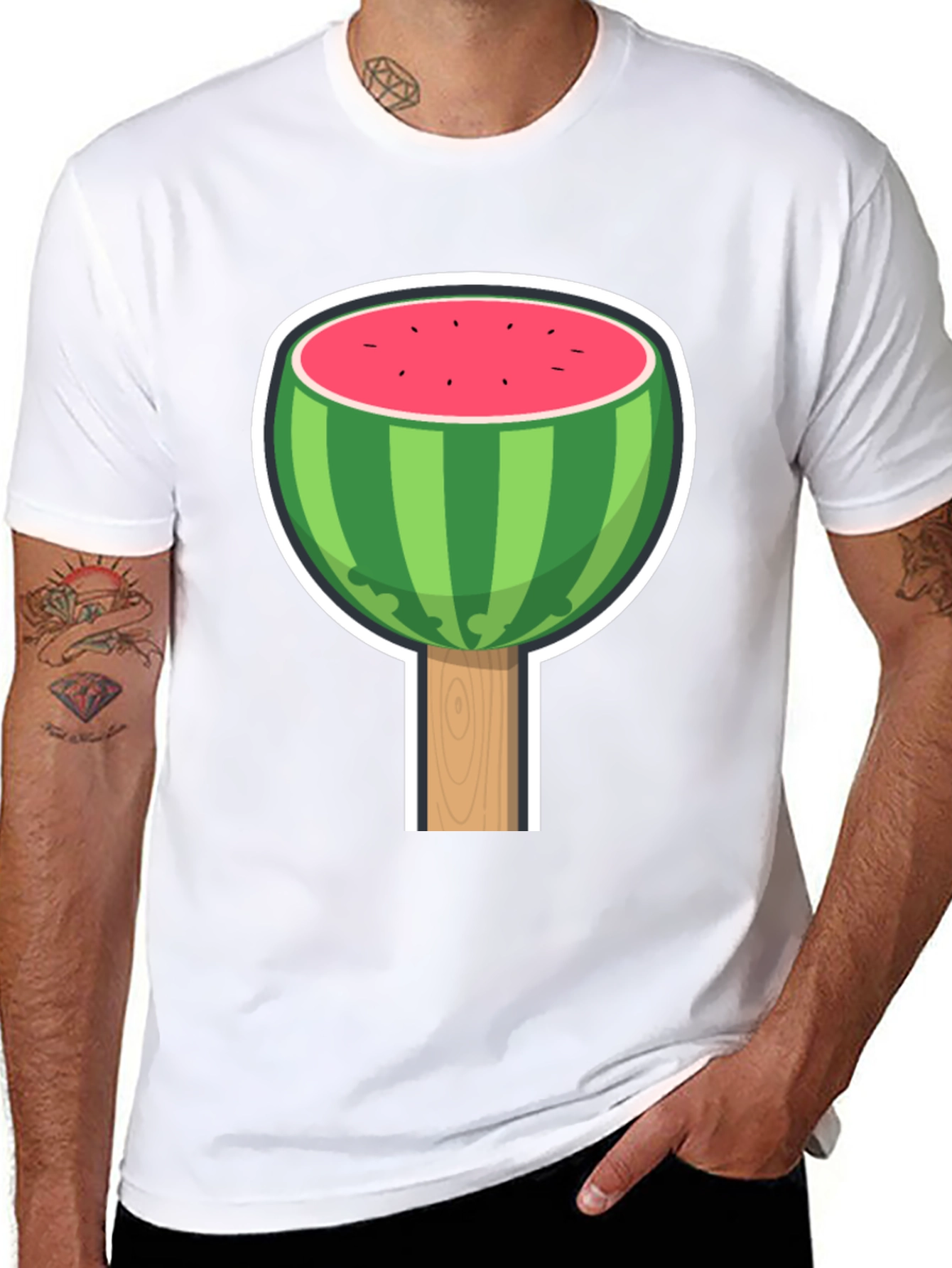 Black Watermelon Lollipop Graphic Tee view 8
