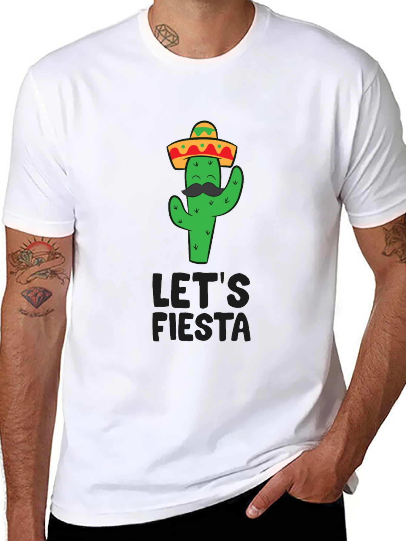 Black Let's Fiesta Cactus T-Shirt view 8