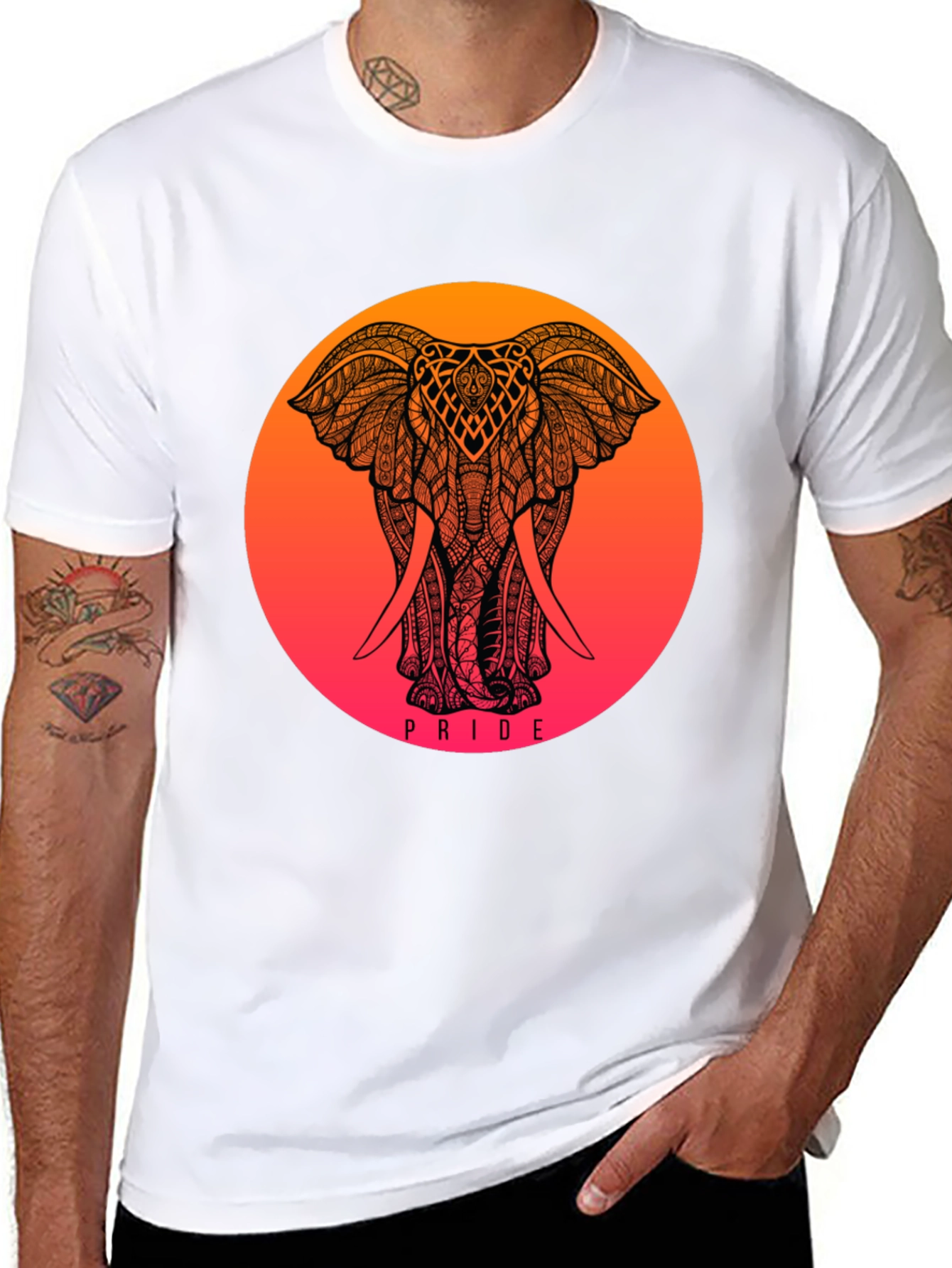 Black Pride Elephant Graphic Tee - Black view 8