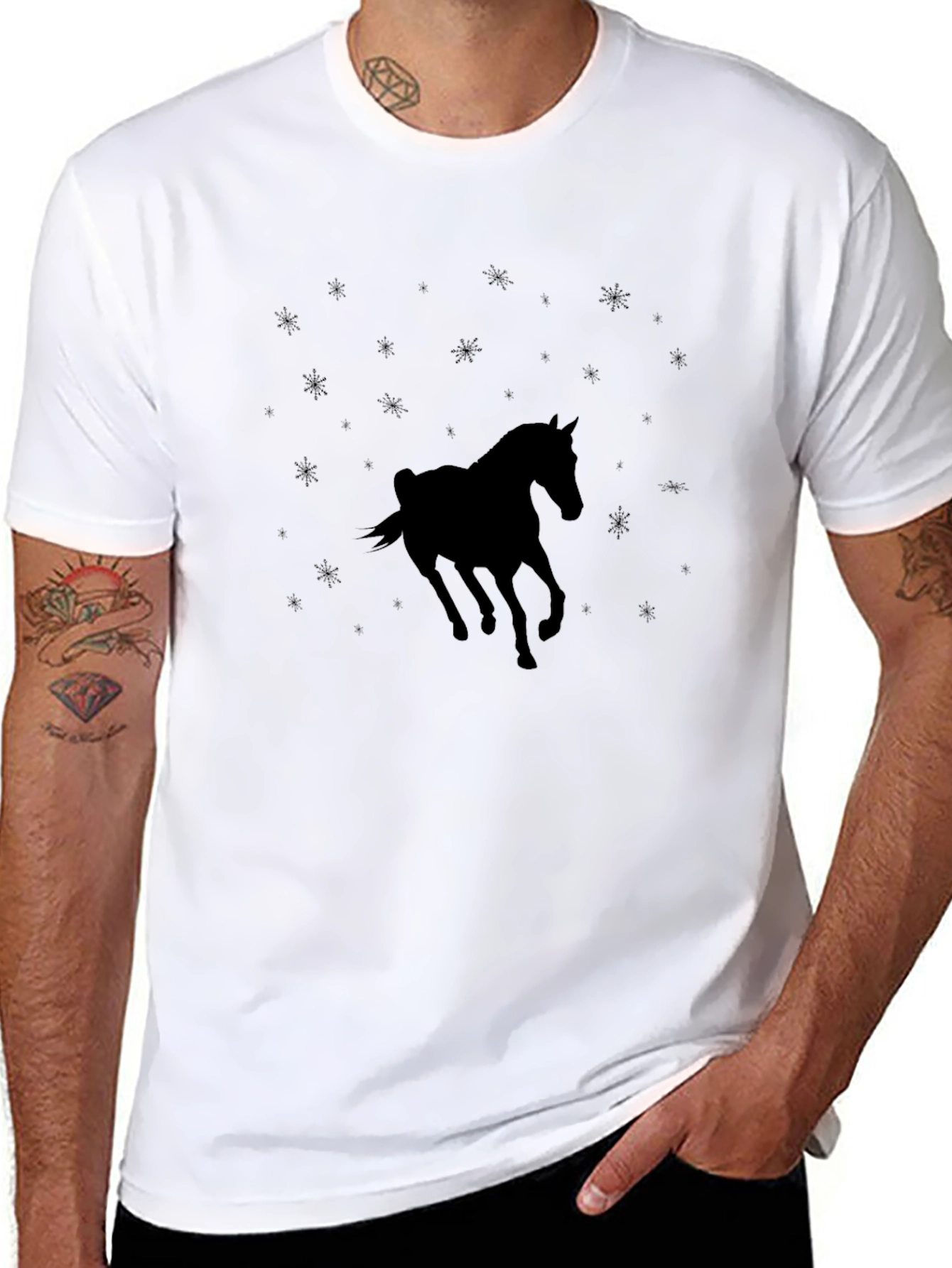 Black Black Horse Silhouette T-Shirt view 8