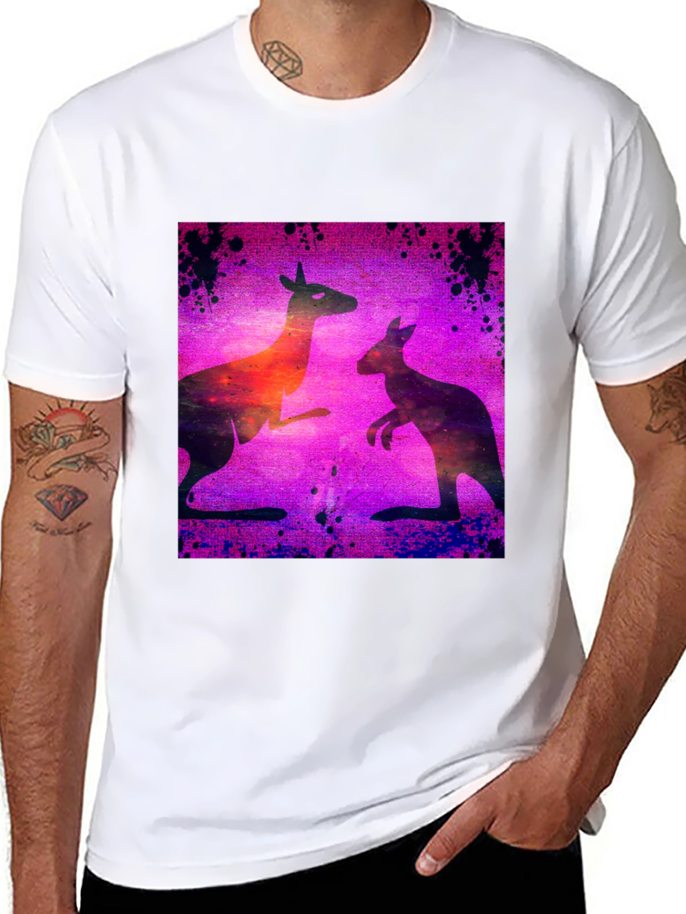 Black Kangaroo Galaxy T-Shirt view 8