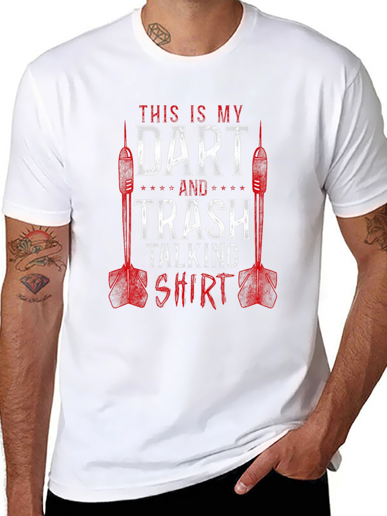 Black Dart and Trash Talking Shirt - Funny Darts T-Shirt view 8