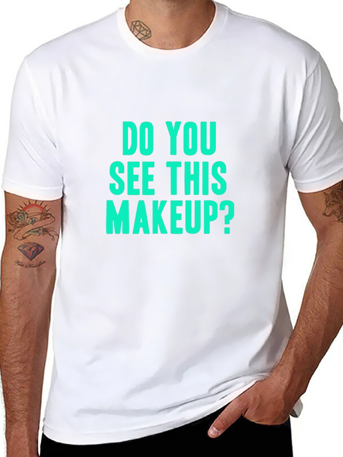 Black Do You See This Makeup? Black Graphic T-Shirt view 8