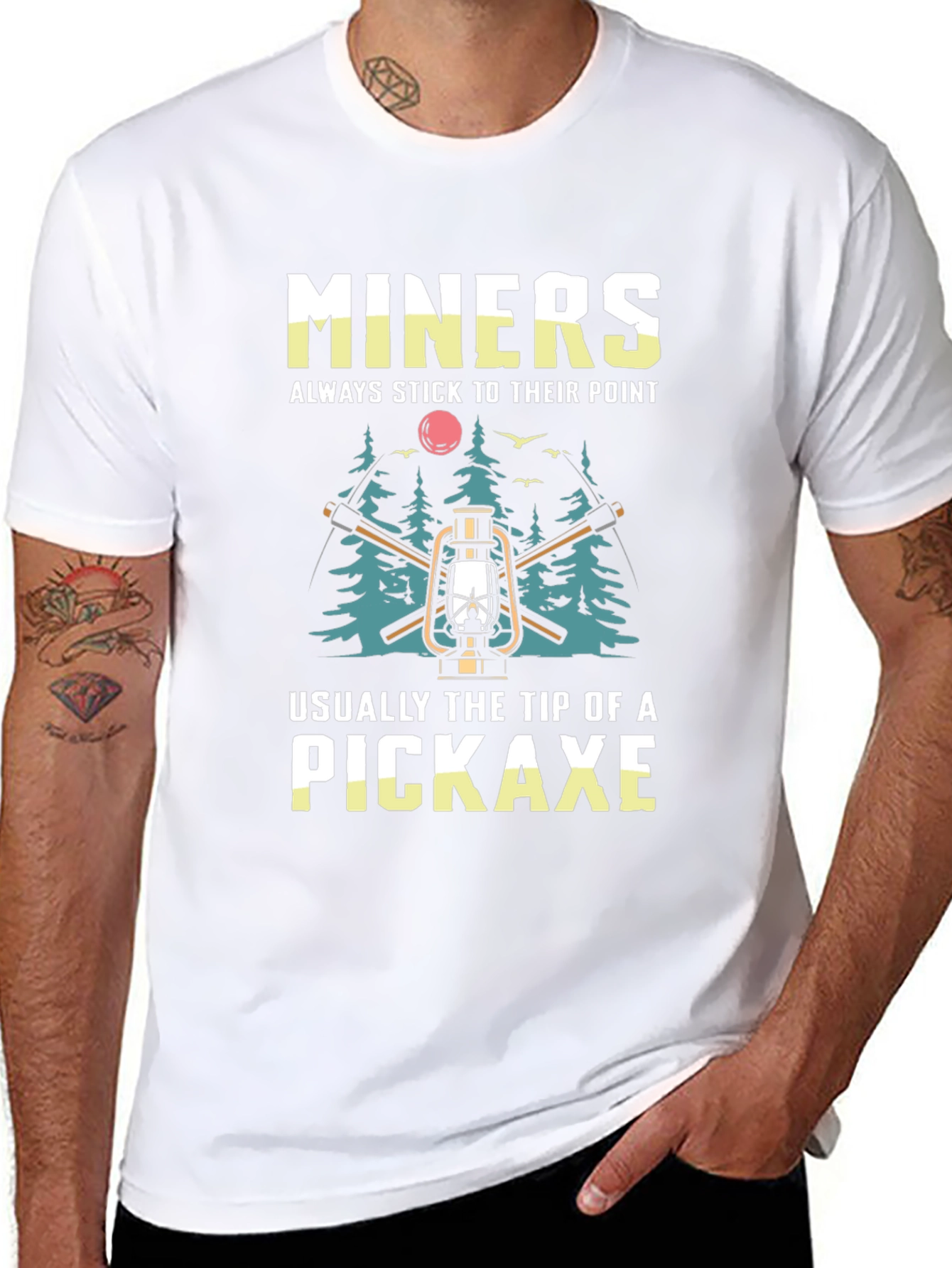 Black Miners Pickaxe T-Shirt - Always Stick to Their Point view 8