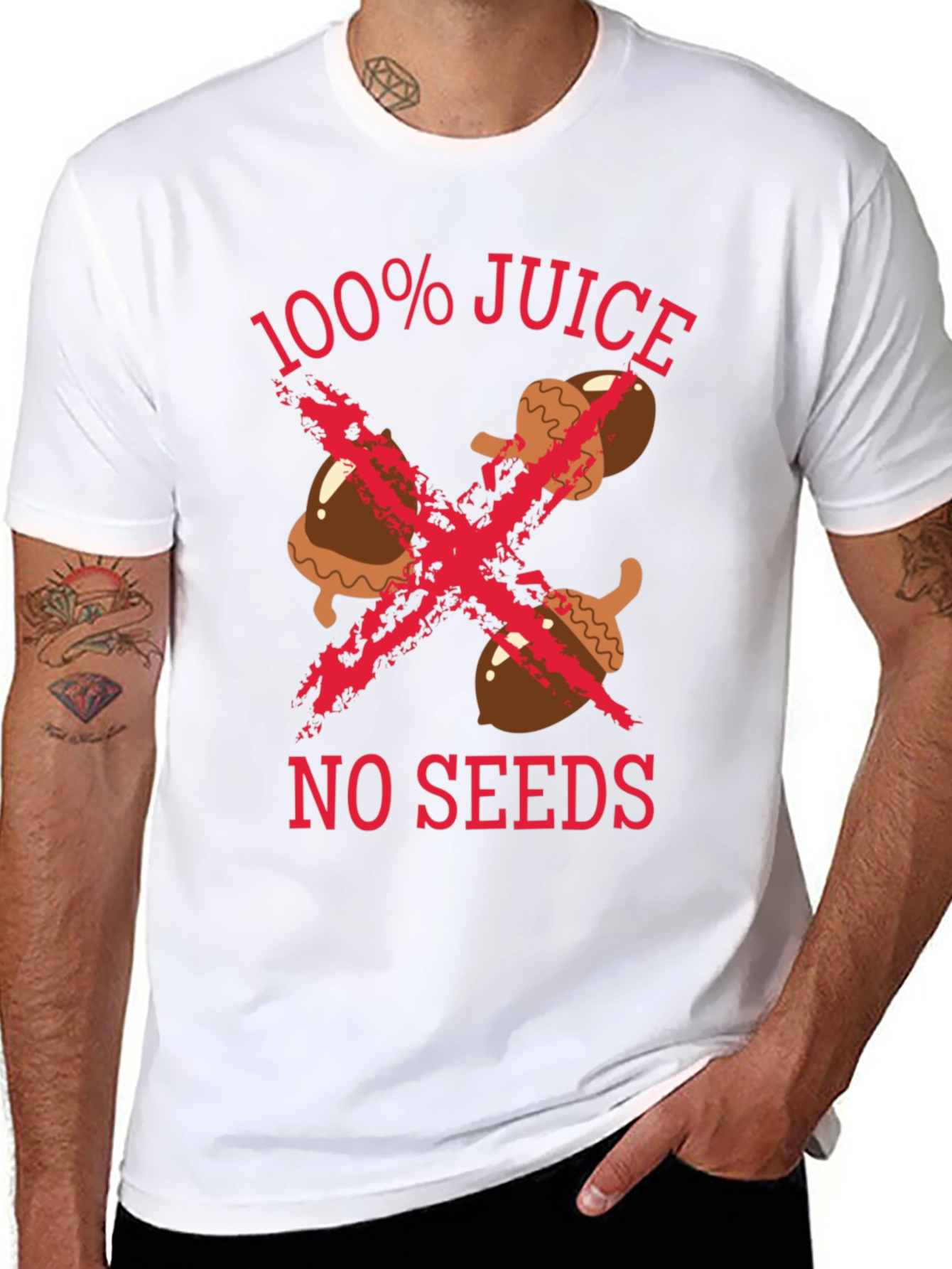 Black 100% Juice No Seeds Graphic Tee - Black view 8