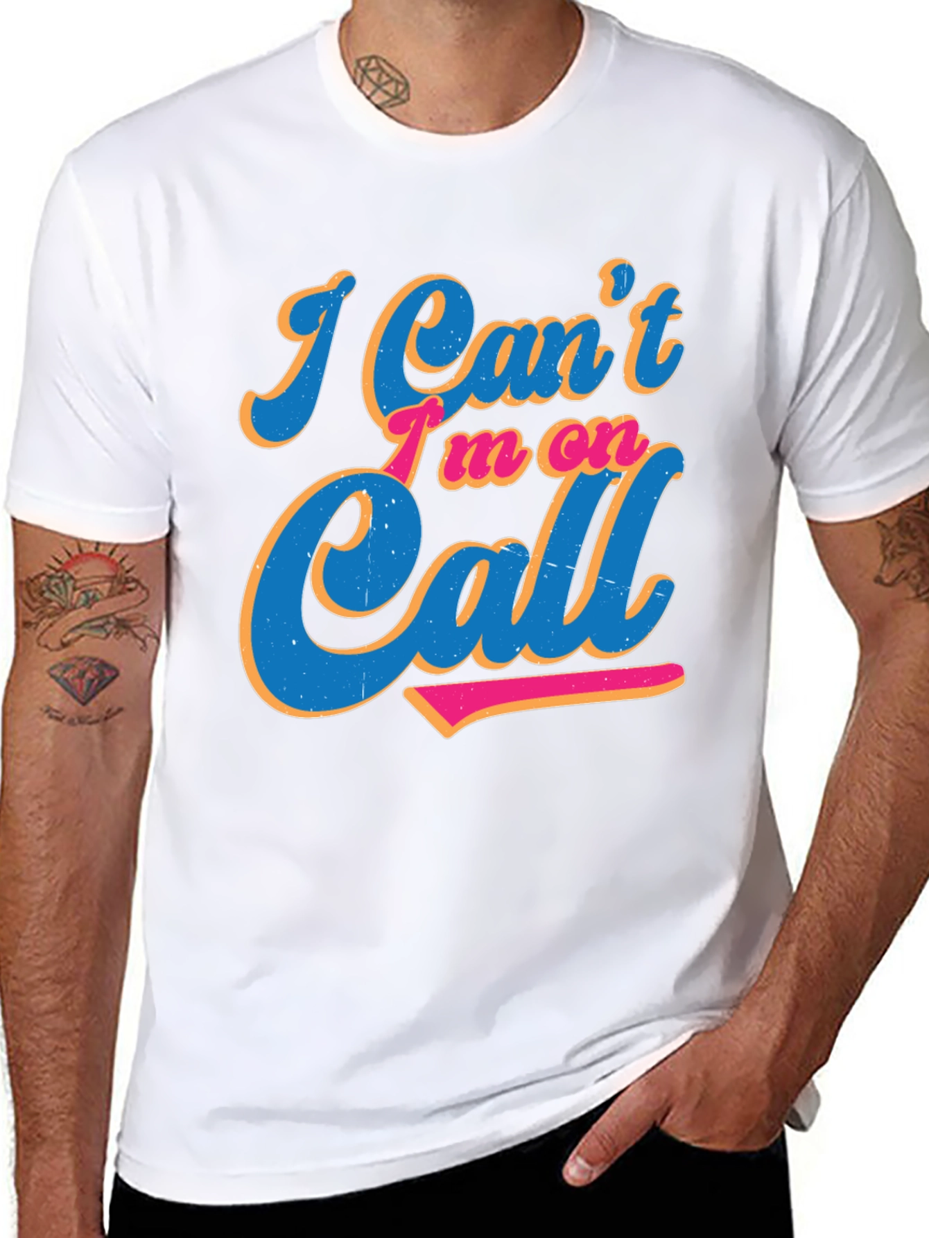 Black I'm On Call Graphic Tee - Black Crewneck Shirt view 8