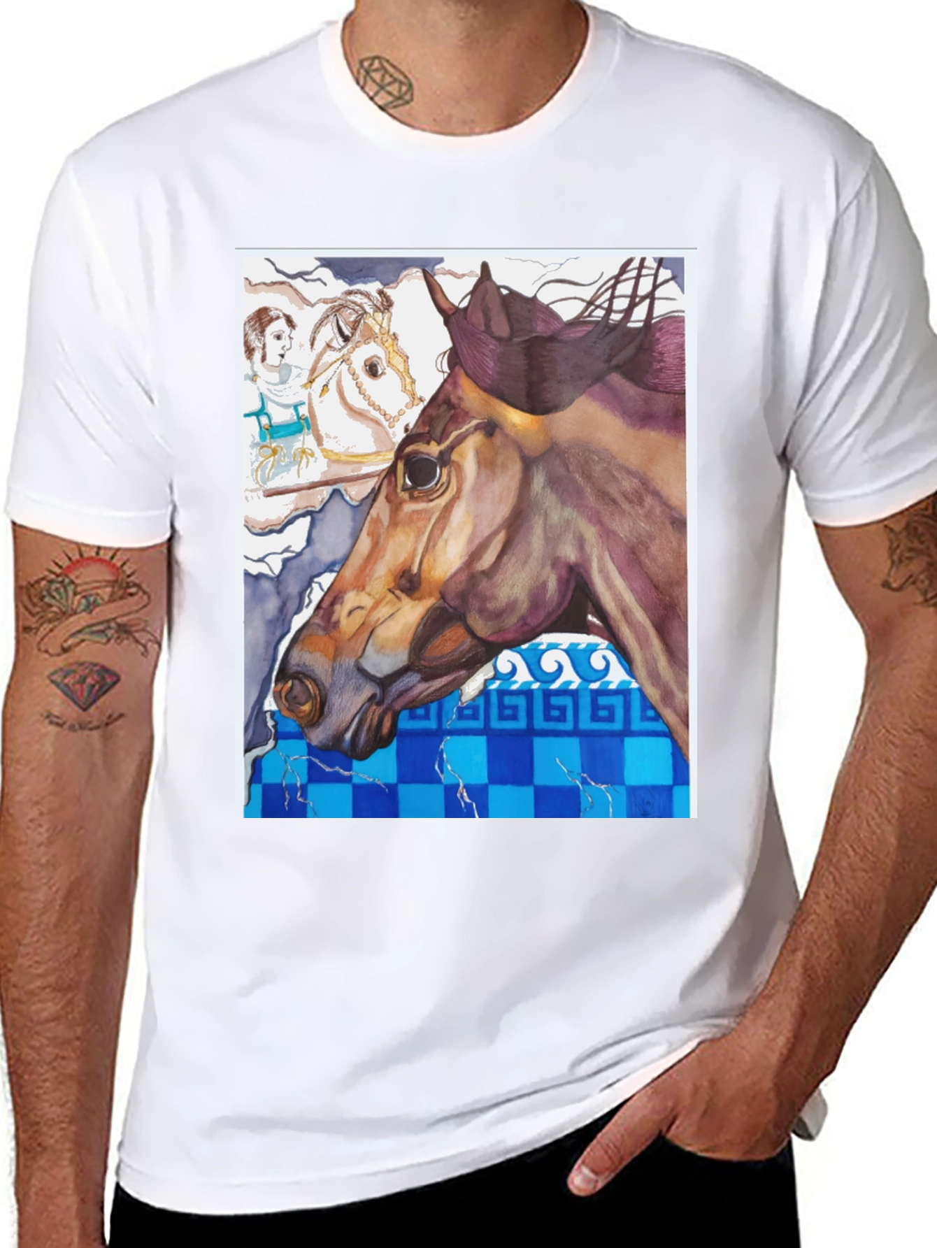 Black Horse Art Graphic Tee view 8