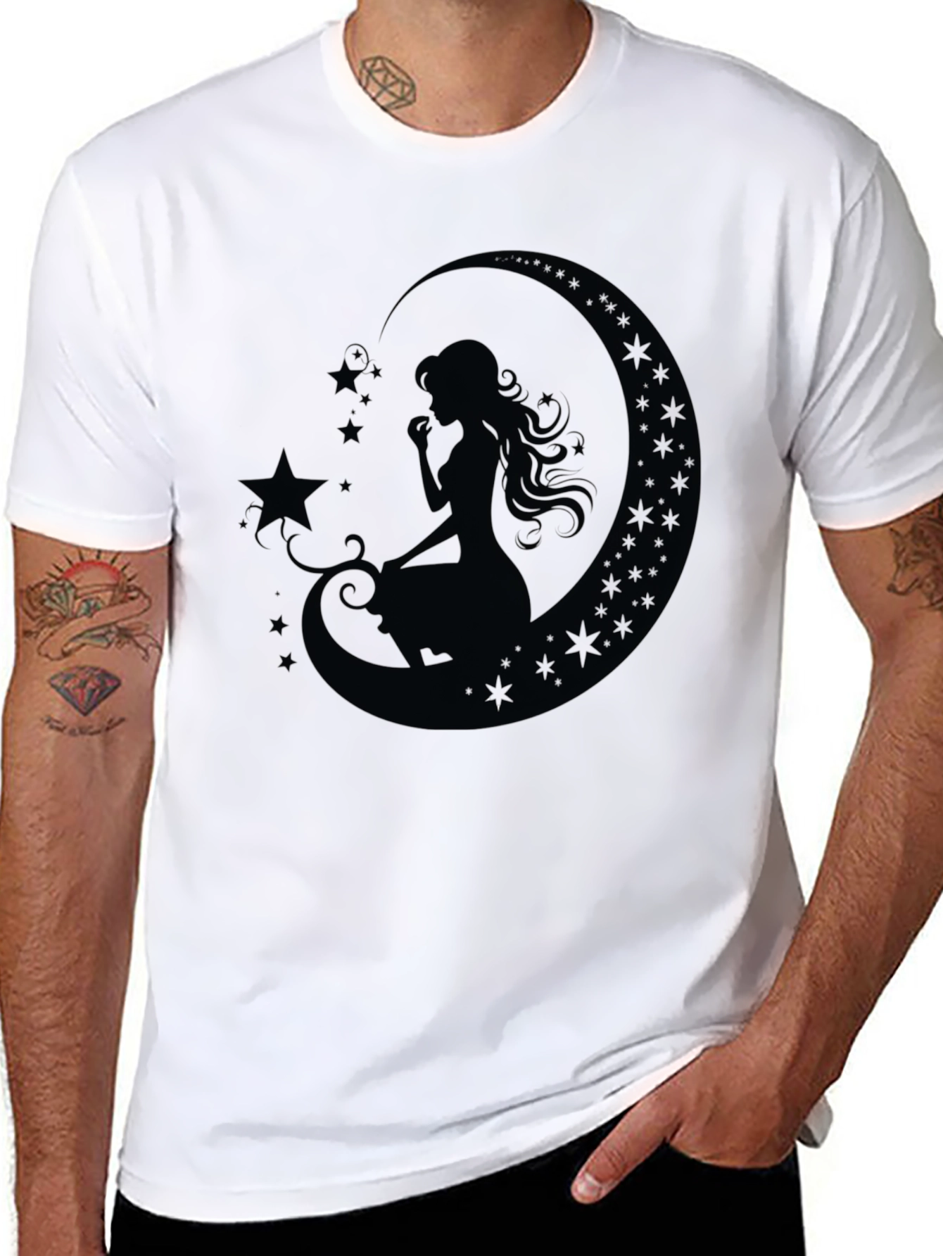 Black Moon Goddess Black T-Shirt view 8