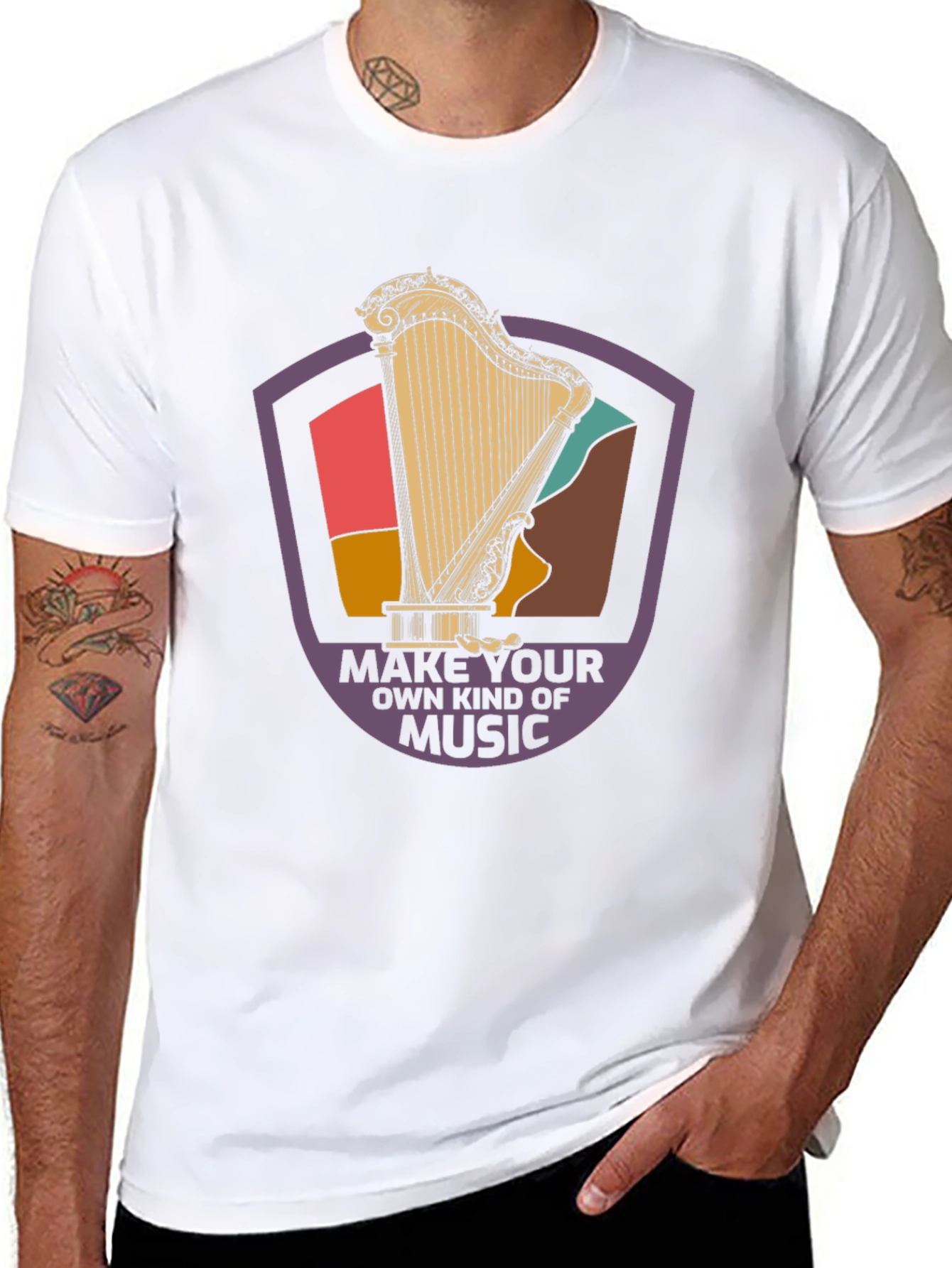 Black Make Your Own Music Graphic Tee view 8