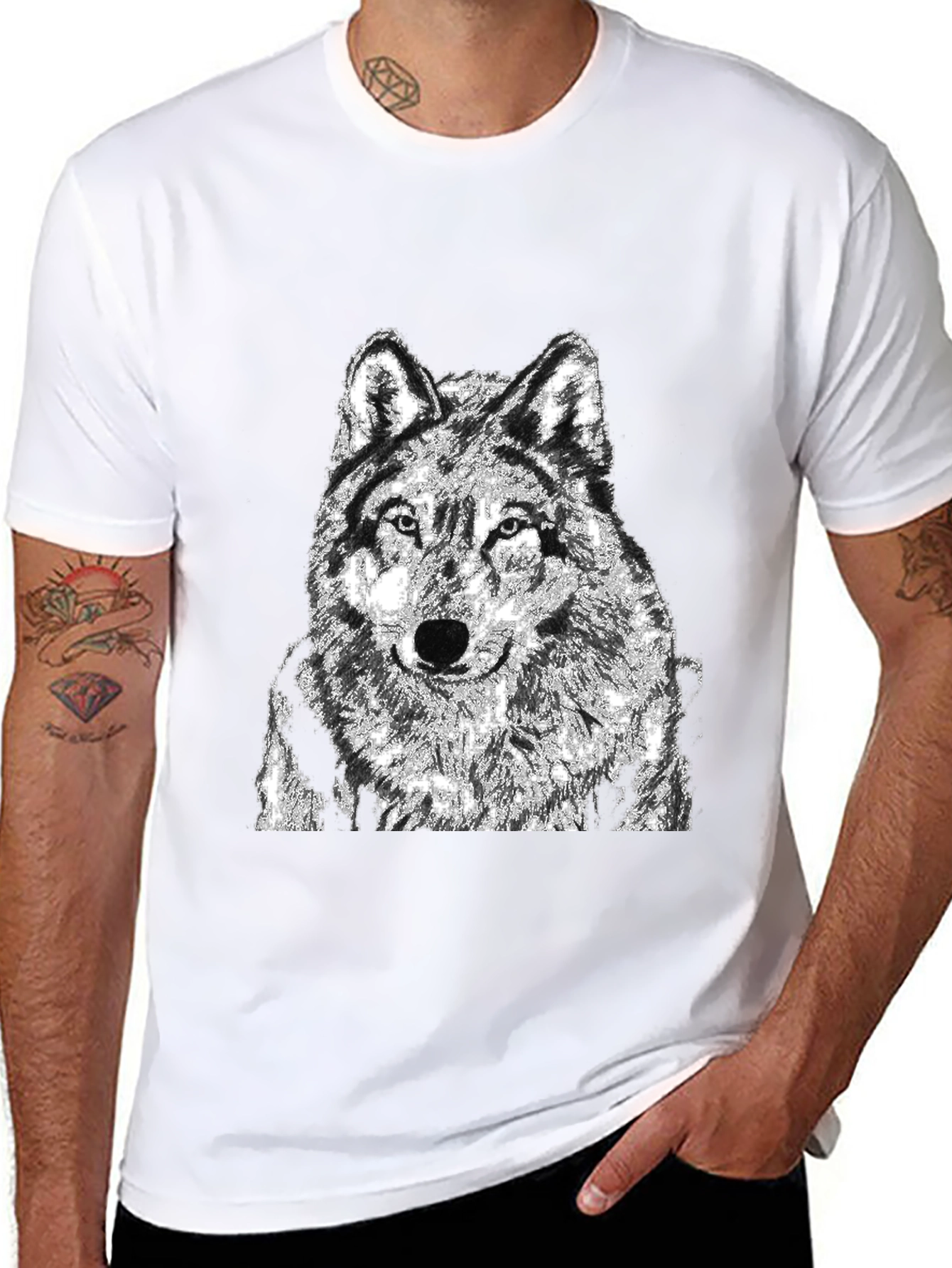 Black Black Wolf Graphic T-Shirt view 8