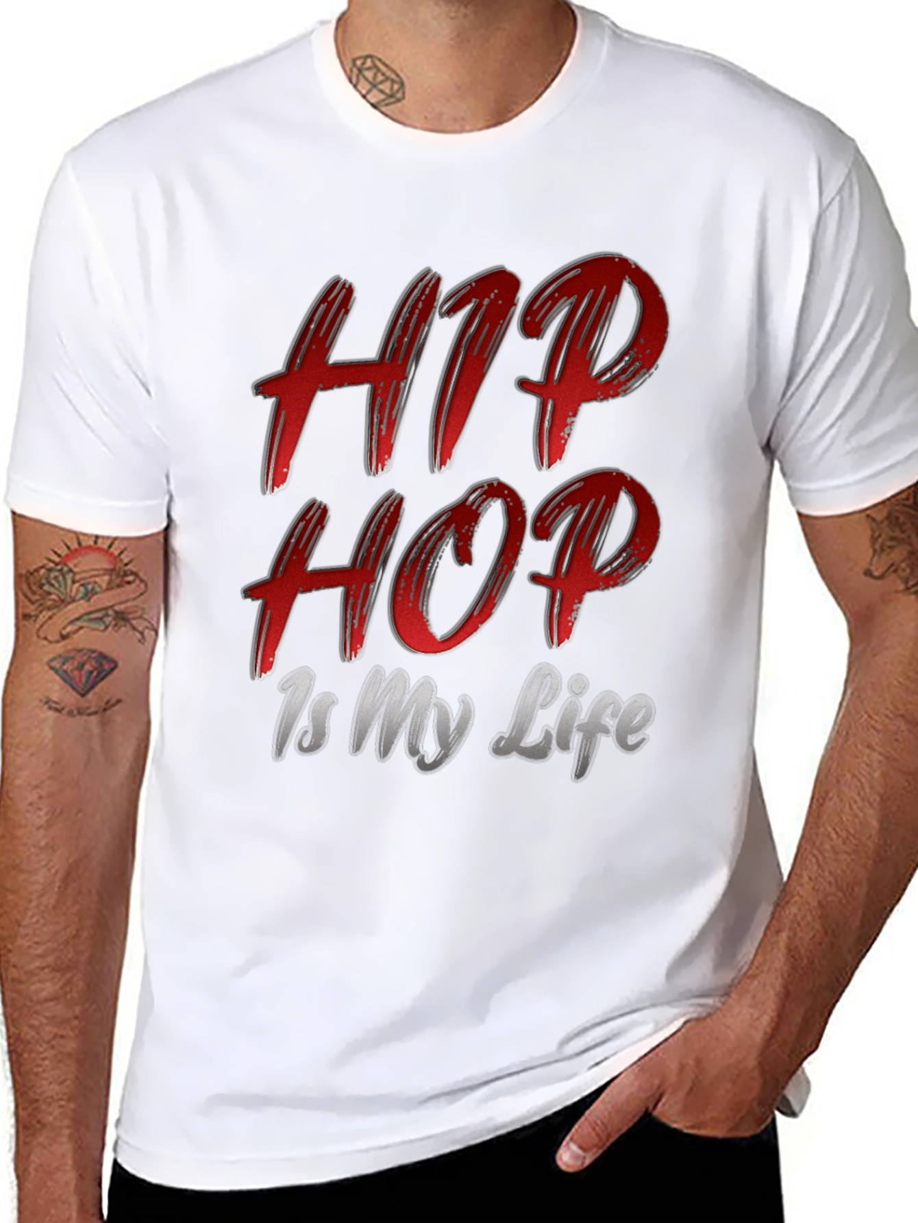 Black Hip Hop Is My Life Graphic Tee view 8