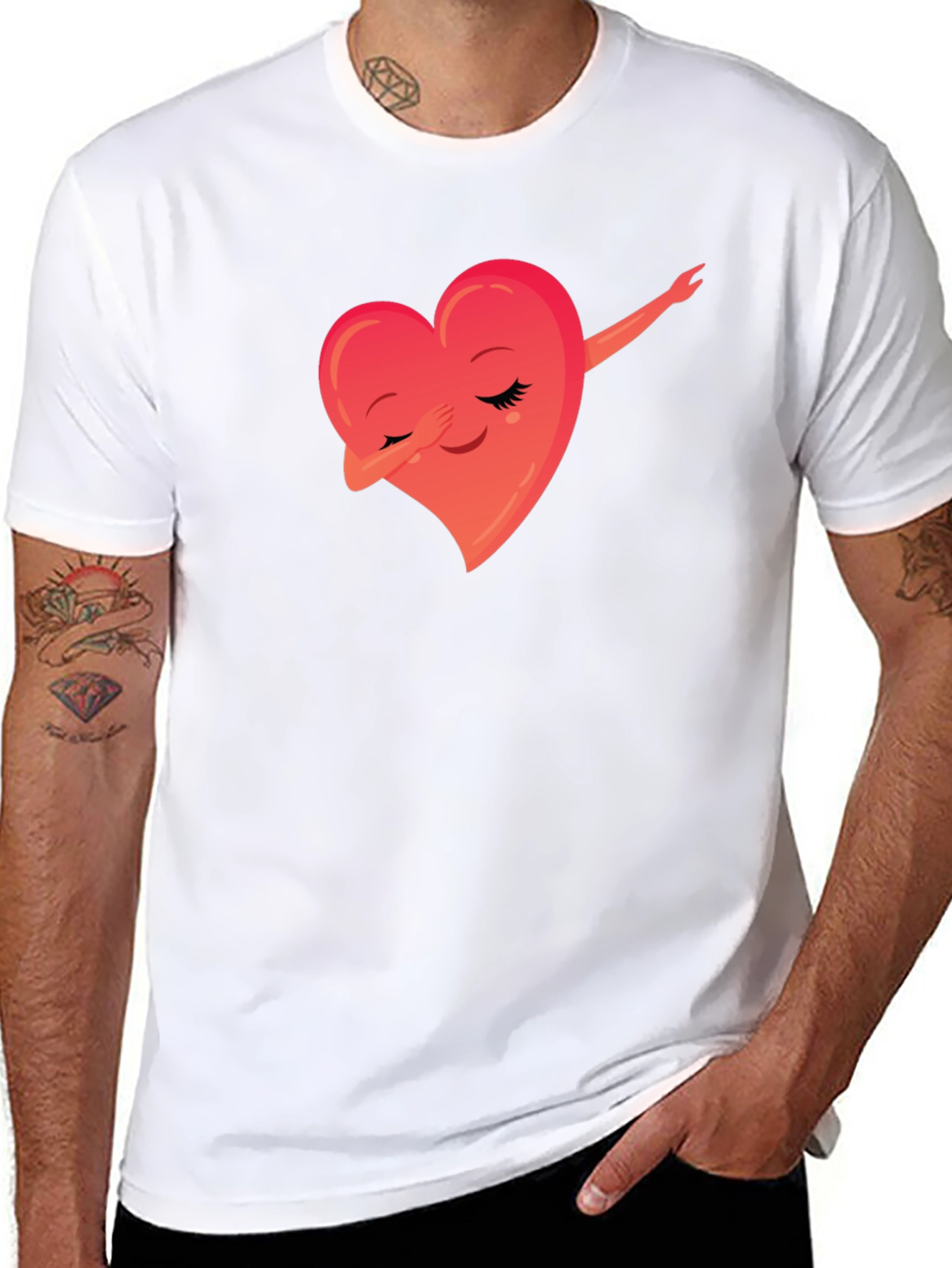 Black Dabbing Heart Graphic Tee - Soft & Stylish view 8