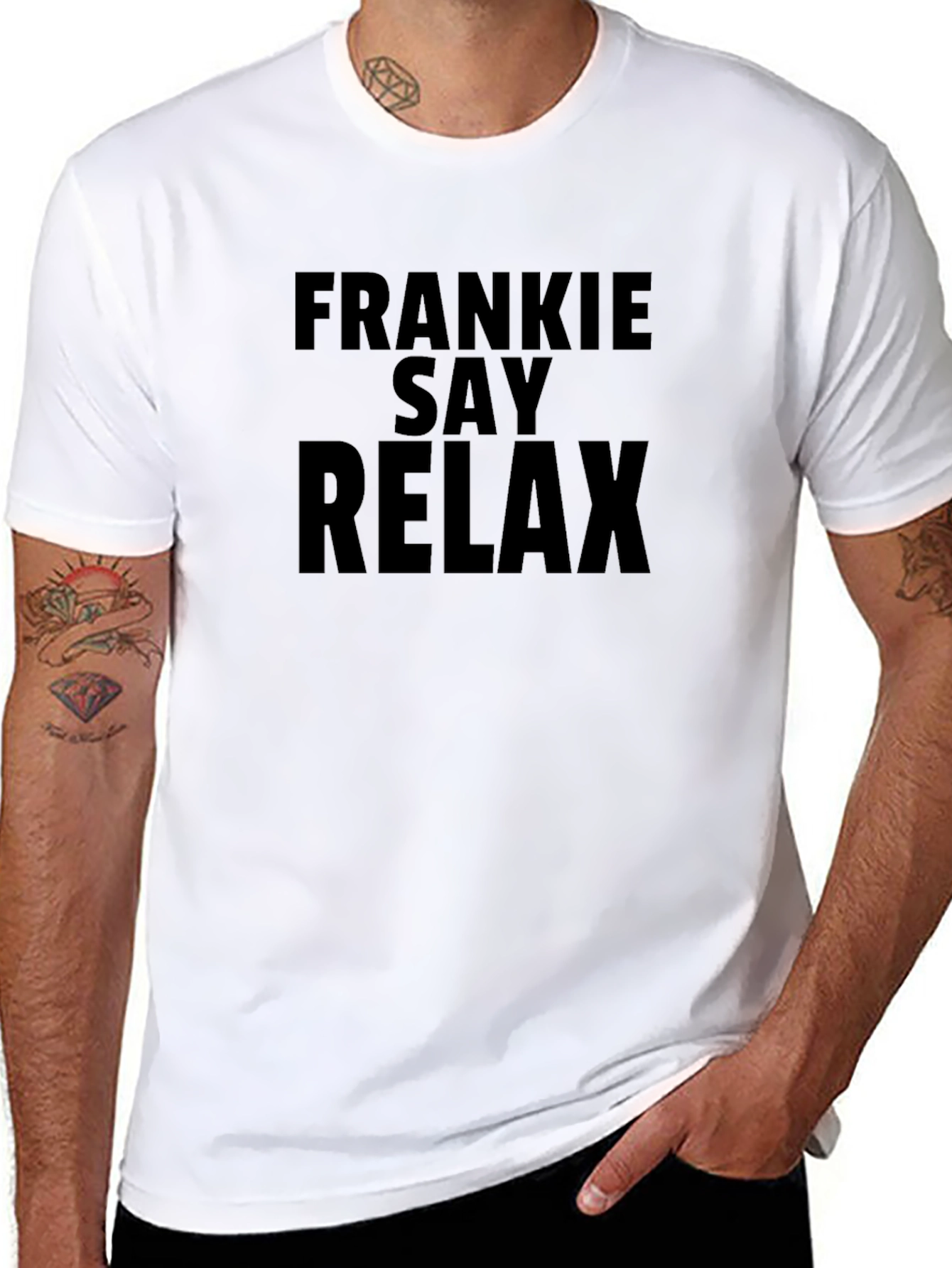 Black Frankie Say Relax Graphic Tee - Black view 8