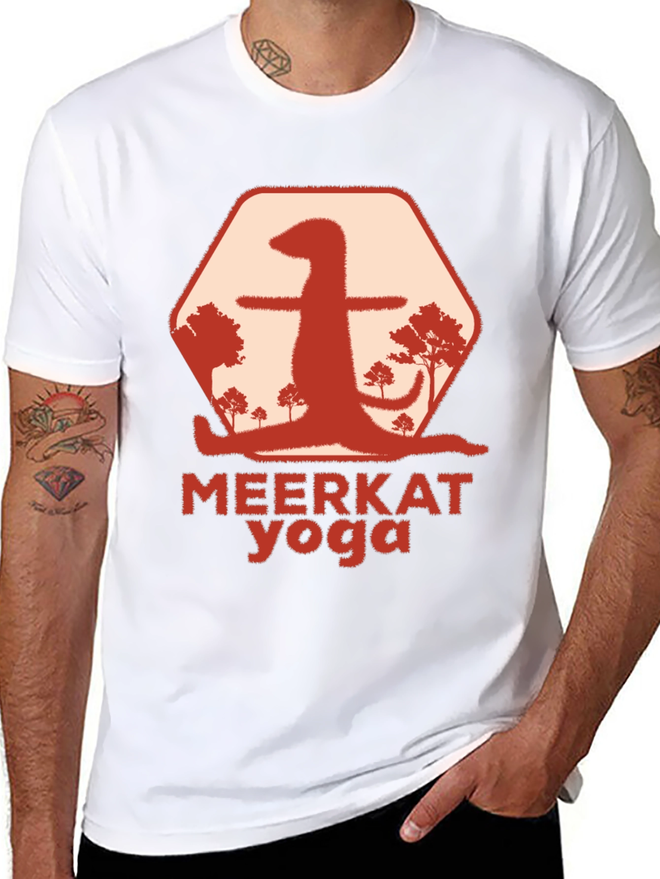 Black Meerkat Yoga Graphic T-Shirt - Unique Animal Design view 8