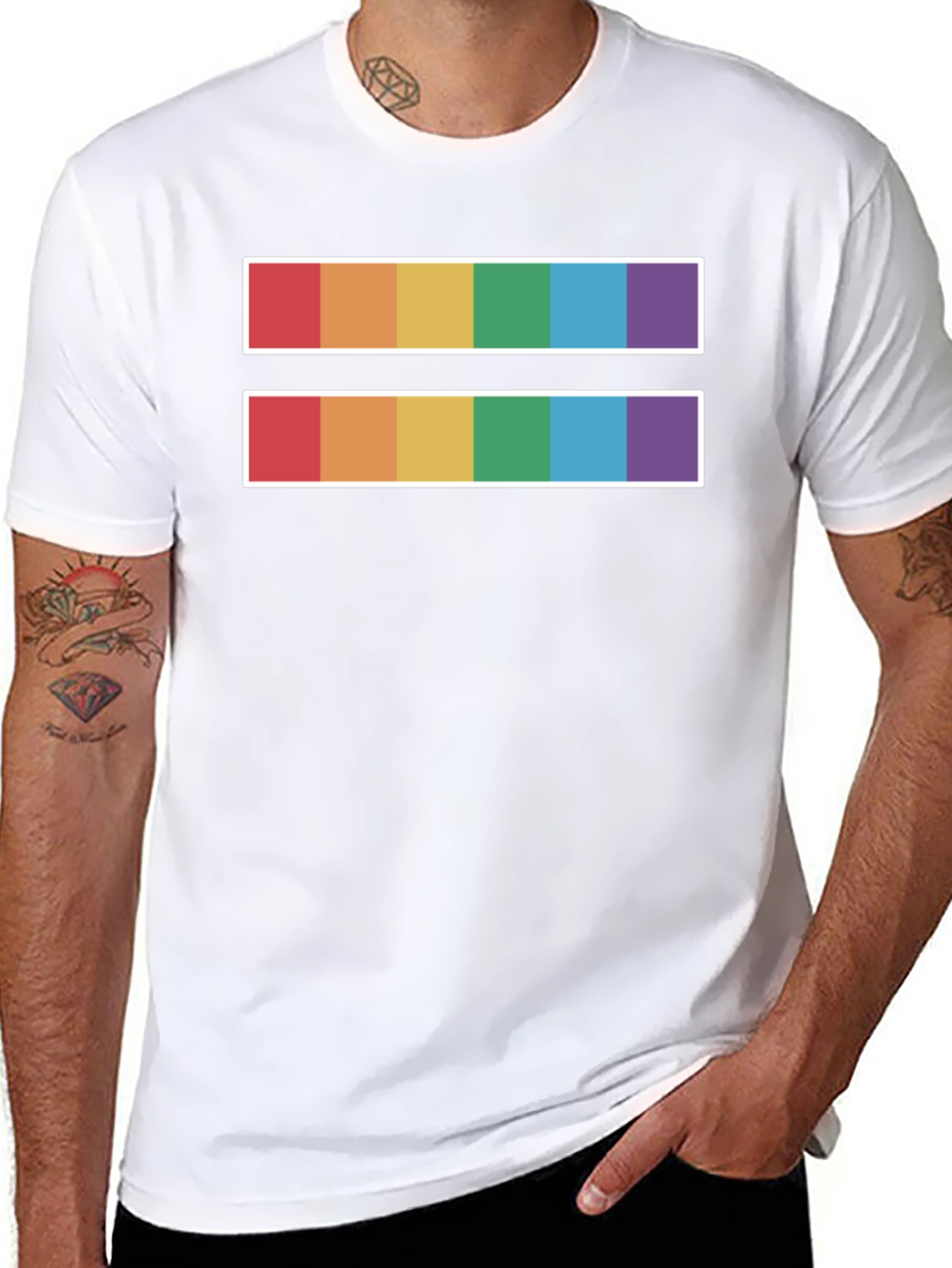 Black Equality Pride T-Shirt - Rainbow Symbol view 8