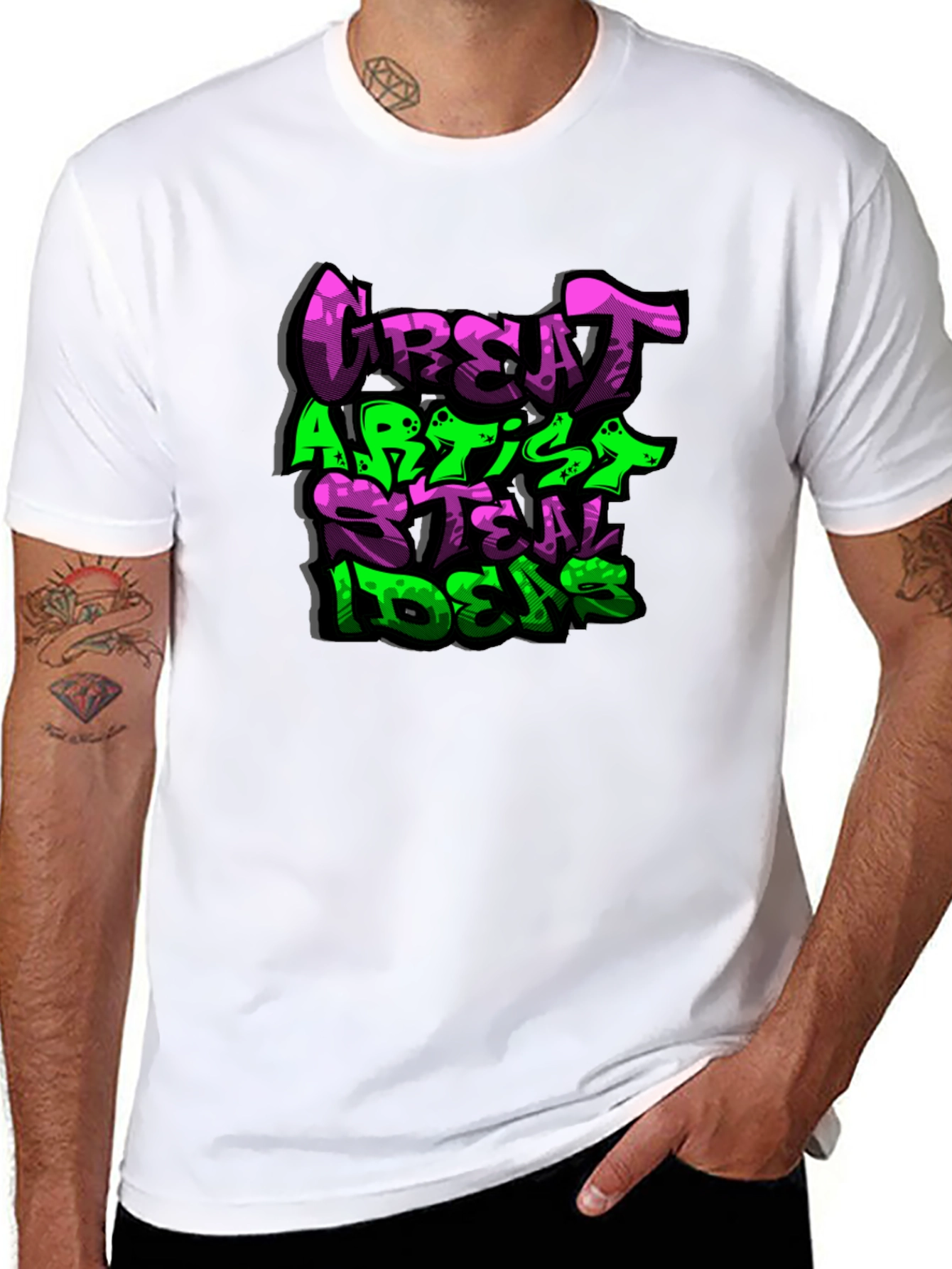 Black Great Artist Steal Ideas Graphic T-Shirt view 8