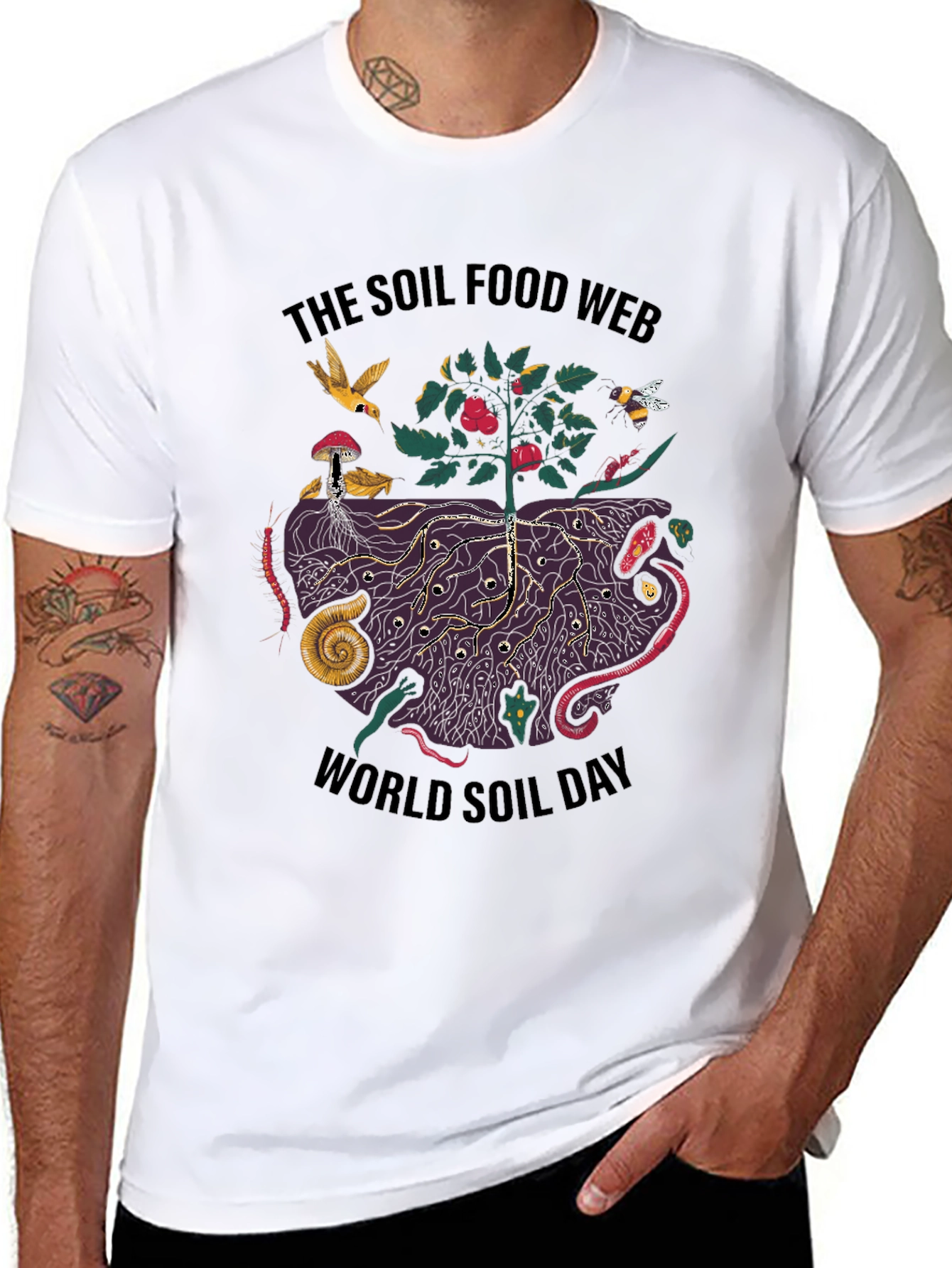 Black Soil Food Web T-Shirt - World Soil Day view 8