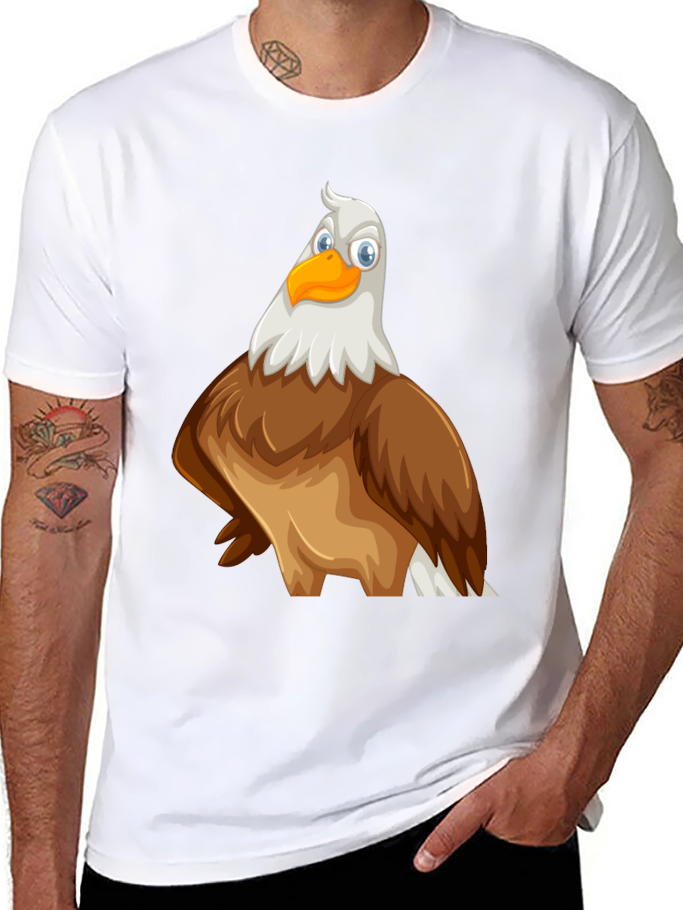Black Eagle Cartoon Graphic Print Tee view 8